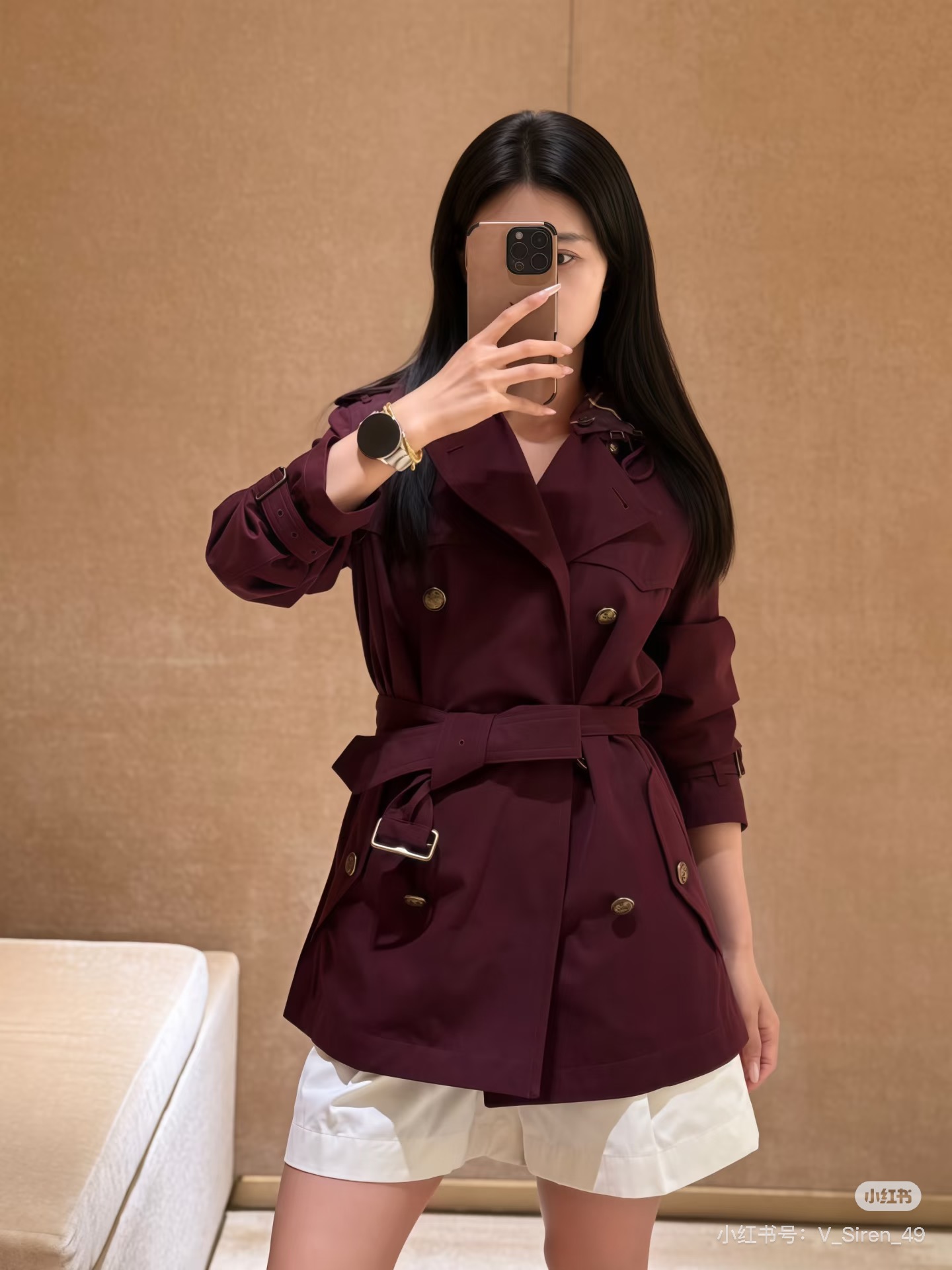 Bur 26fw hooded cropped trench coats