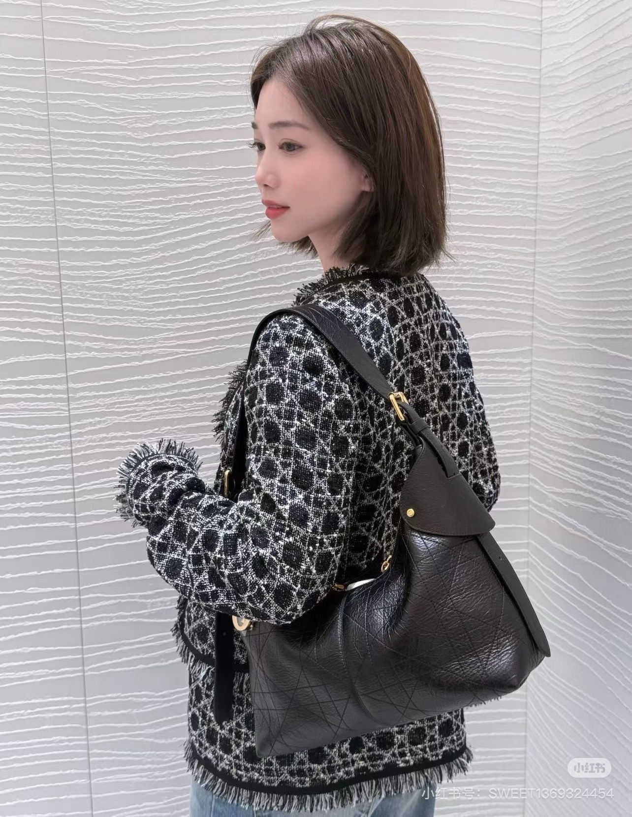 CD 26ss check woven tweed jacket