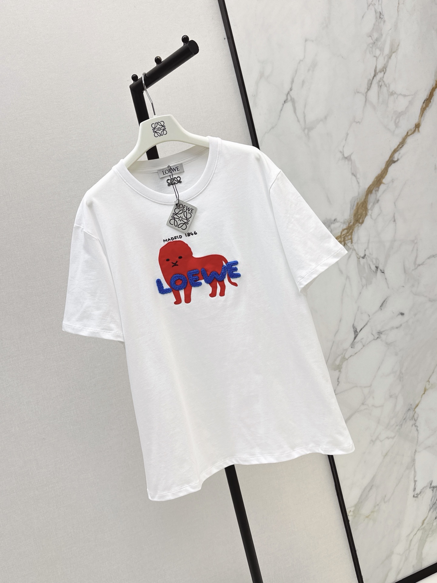 Loe 26ss print embroidery t-shirt