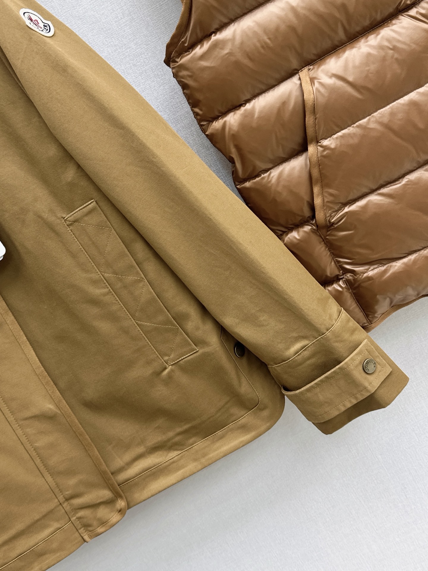 Monc 26fw down vest hooded trench coats sets