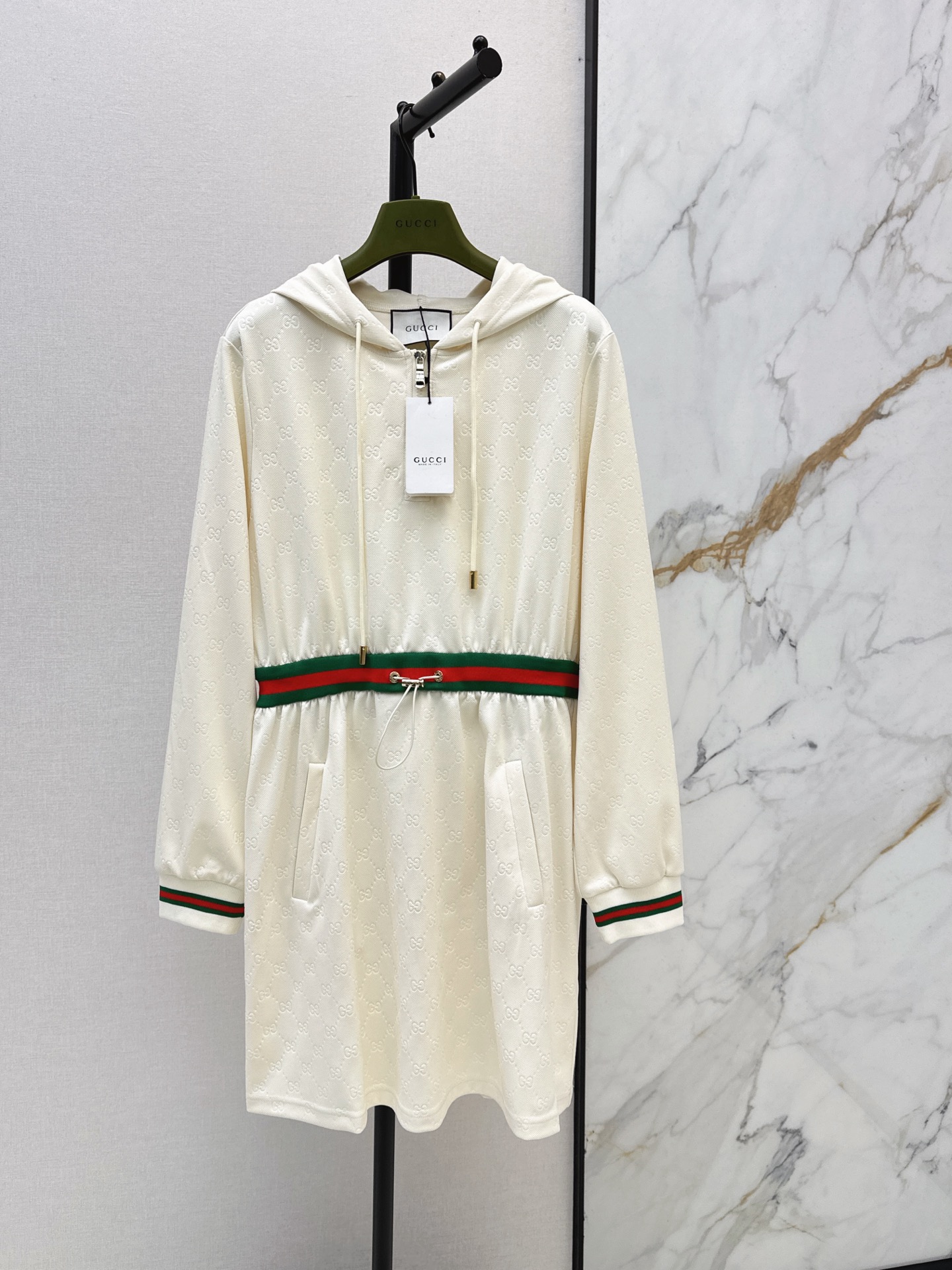 Guc 26fw jacquard hooded dress