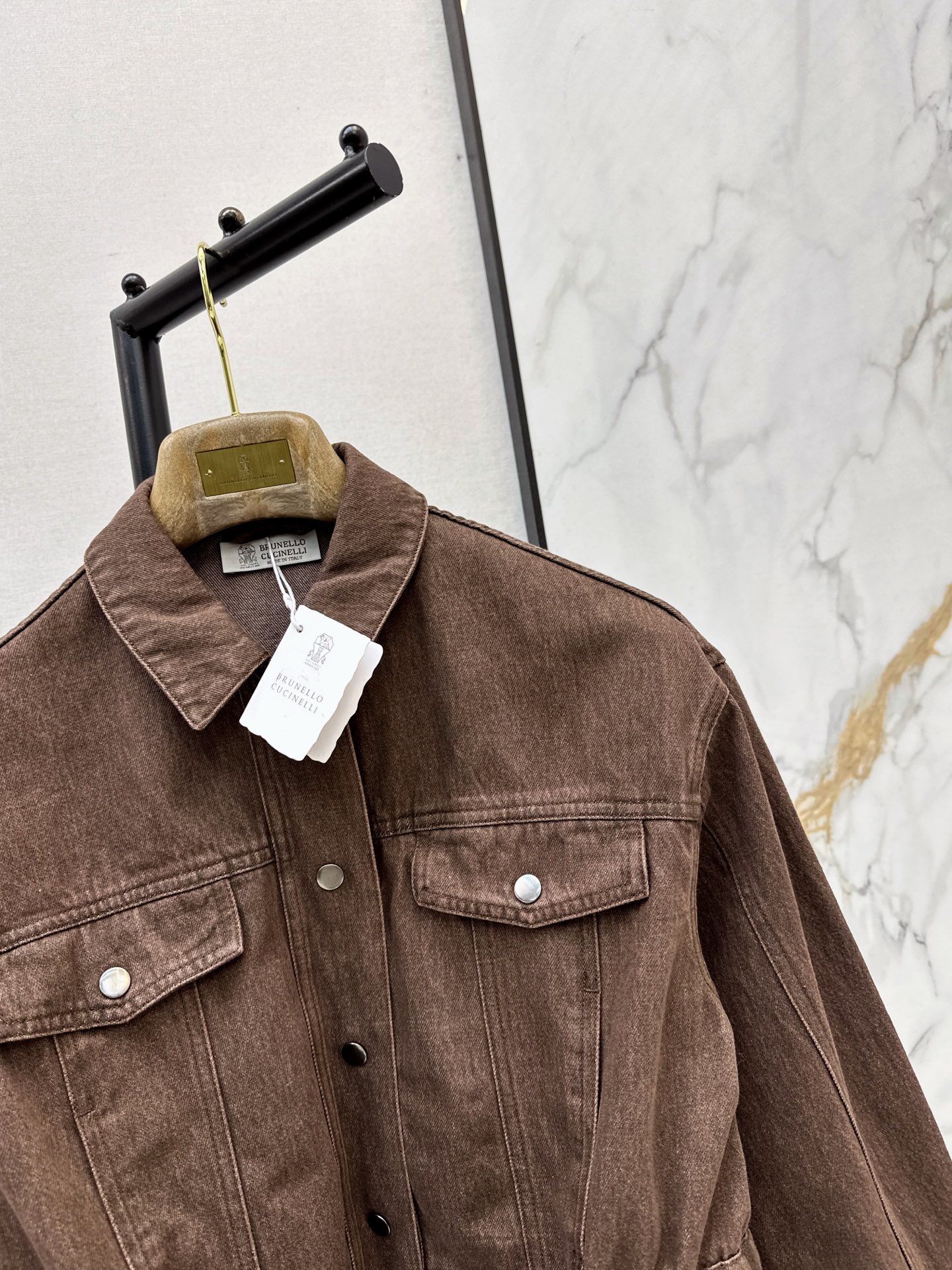 Brun 26fw drawstring denim jacket