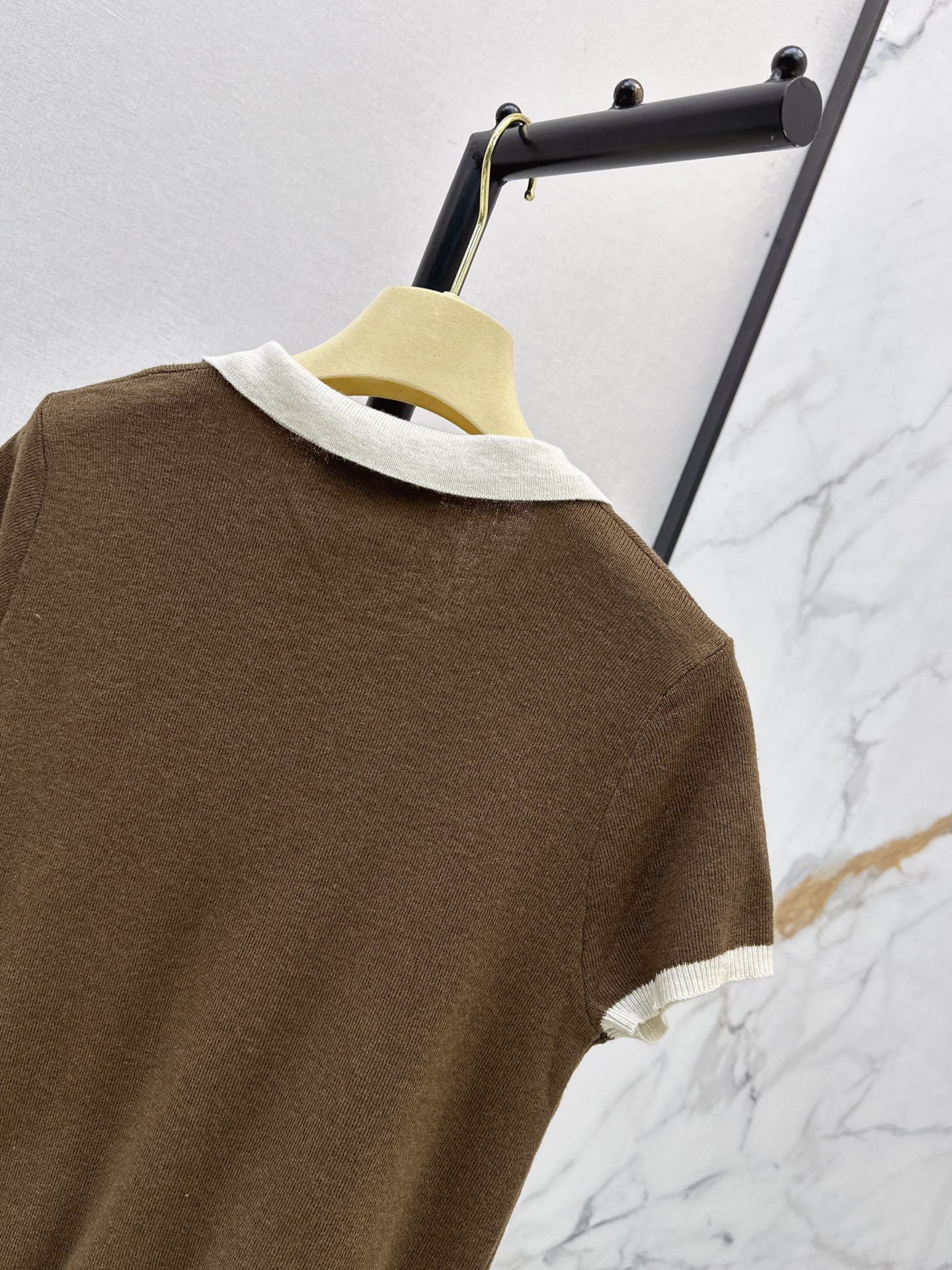 Miu 26ss polo knit top