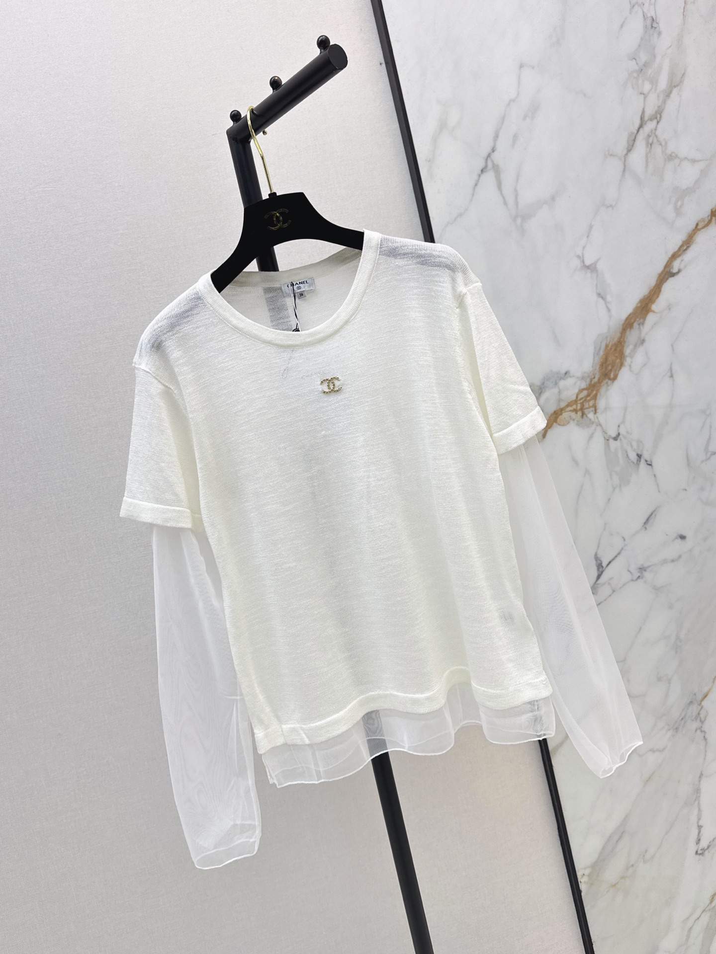 Chan 26ss 2in1 meash knitwear
