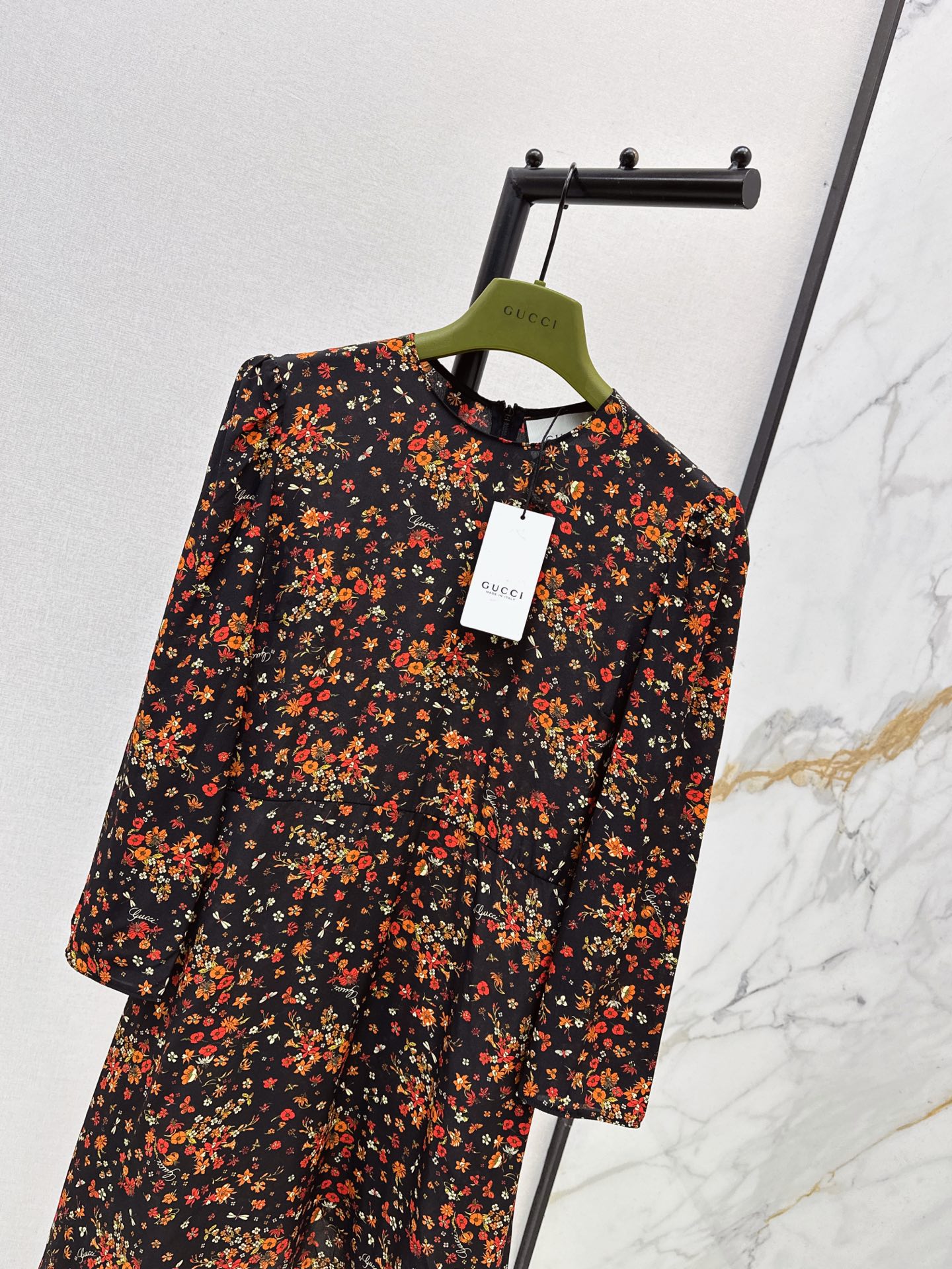 Guc 26fw print silk dress