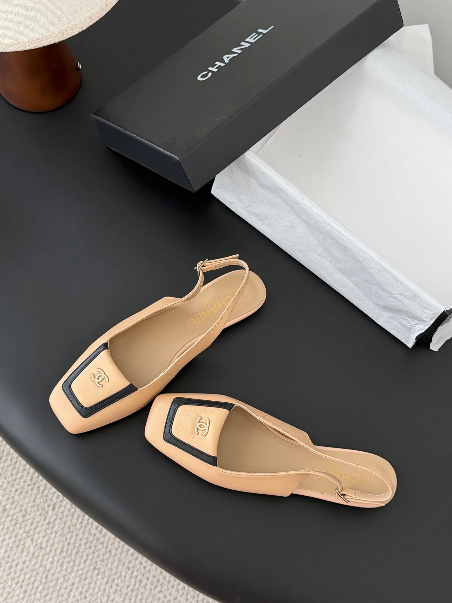 Chan 25B square-toe slingback mary janes