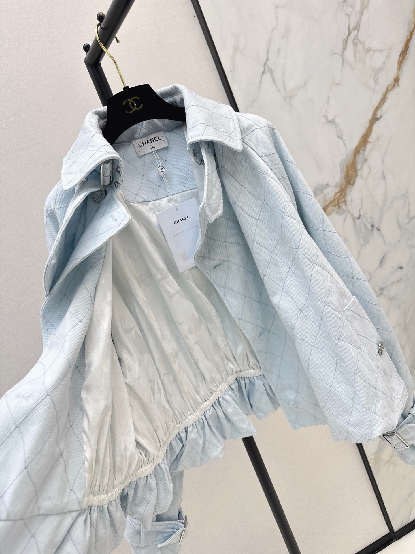 Chan 26fw denim cropped trench coats