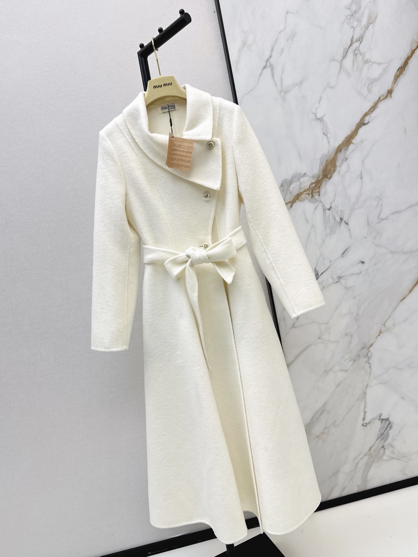 Miu 26fw woolen belted overcoats