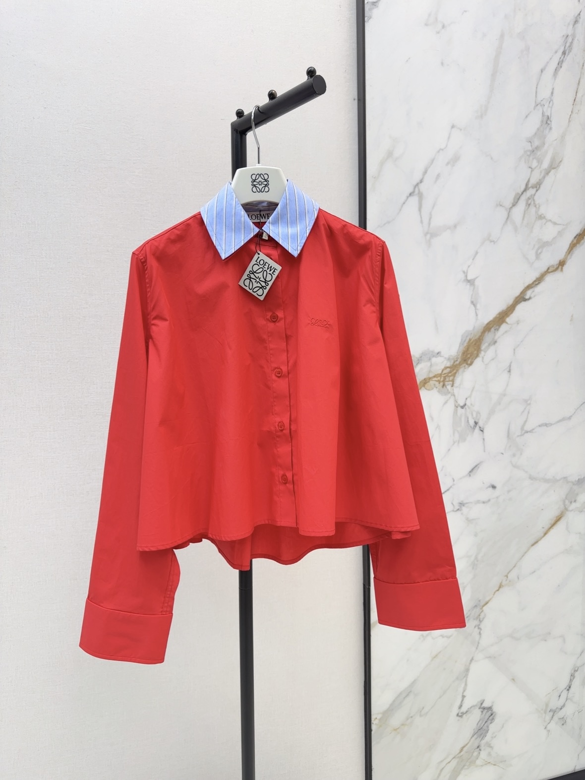 Loe 26fw contract collar shirt