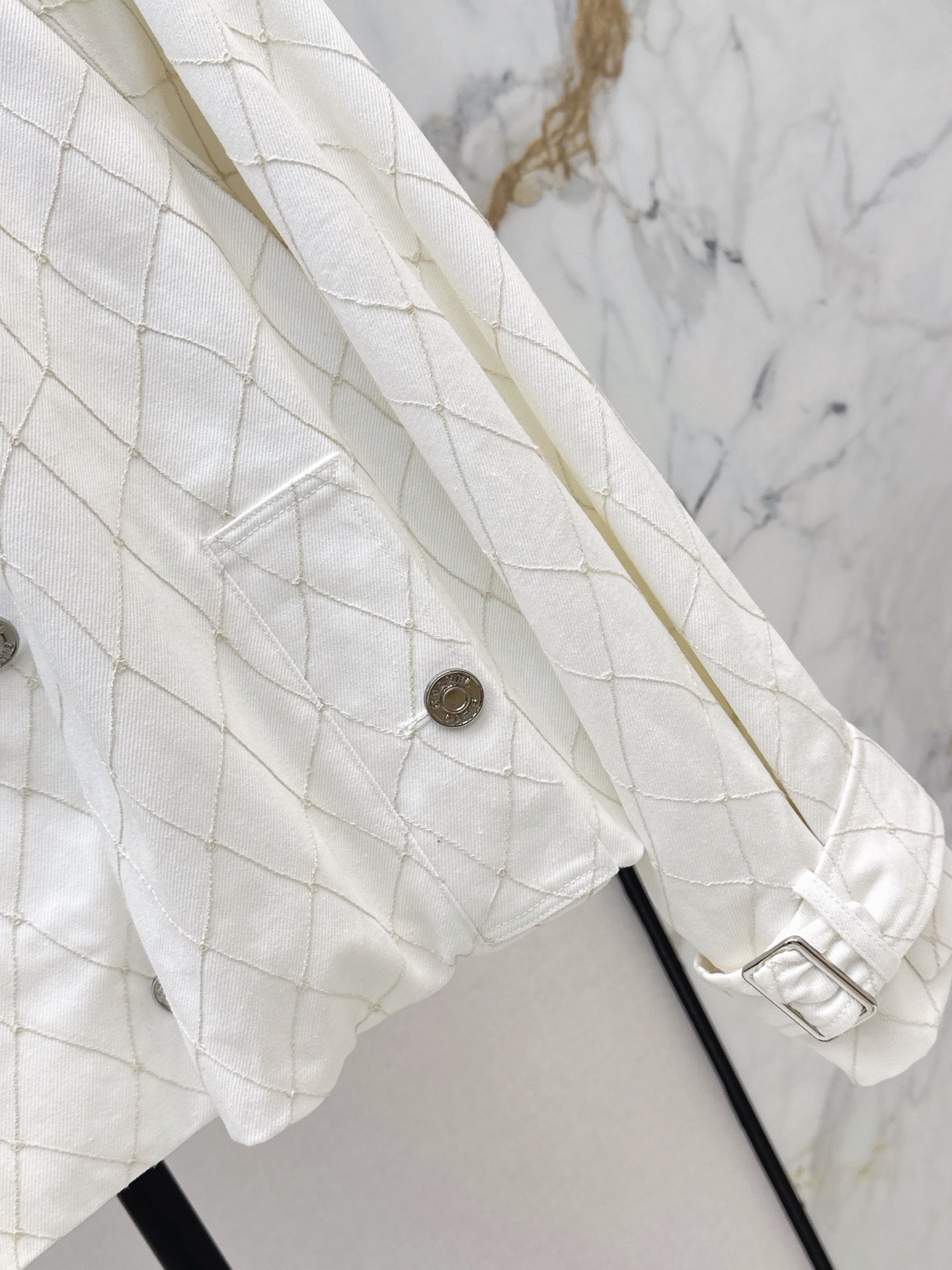 Chan 26fw cropped denim trench coats