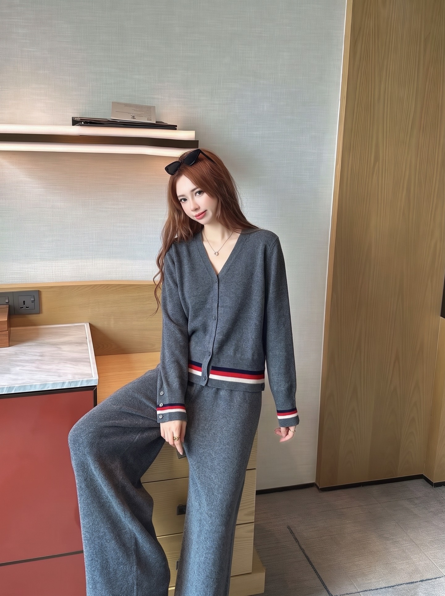Thom 26fw wool cardigan pant sets