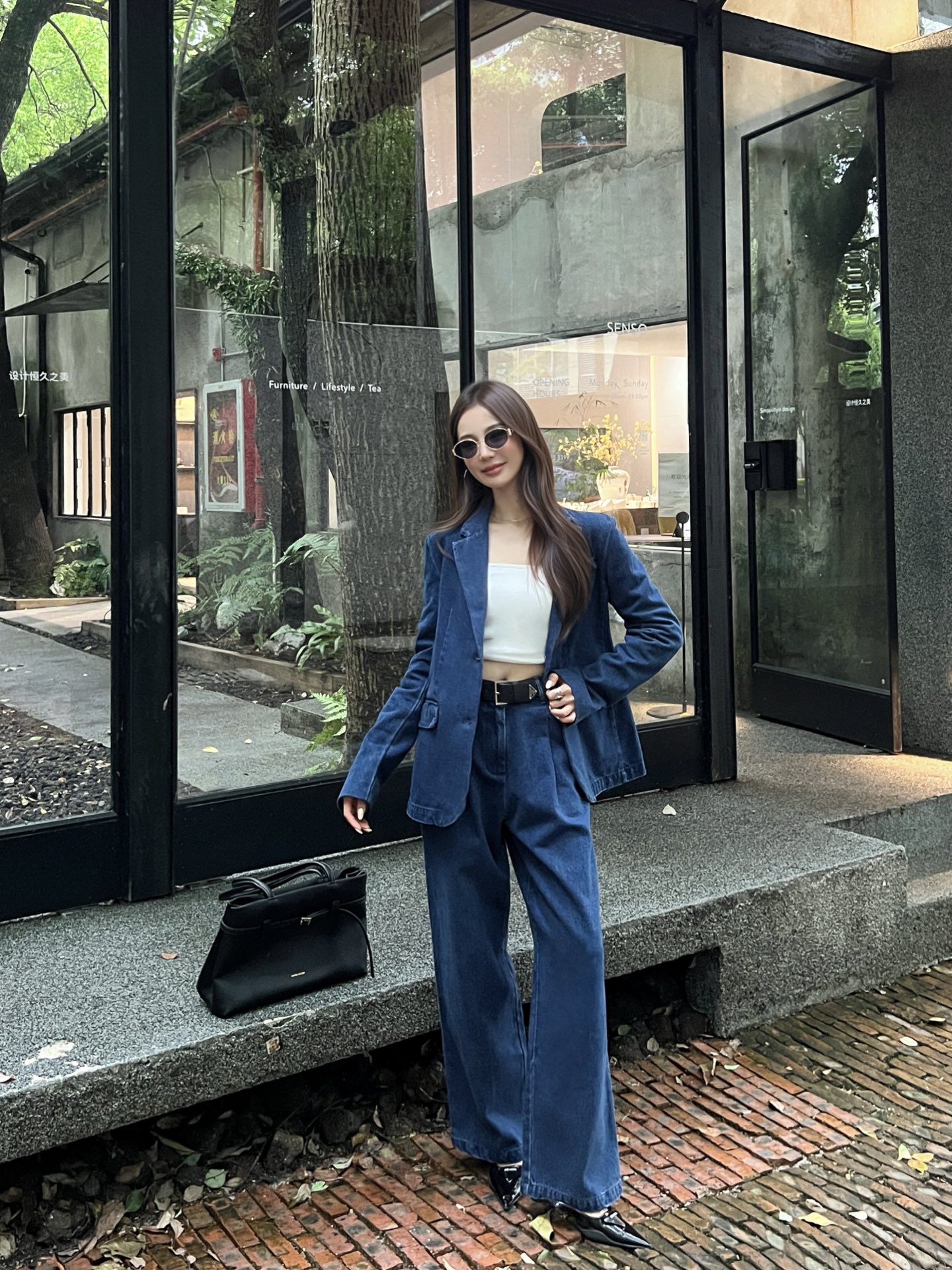 Pra 26fw belted straight-leg jeans