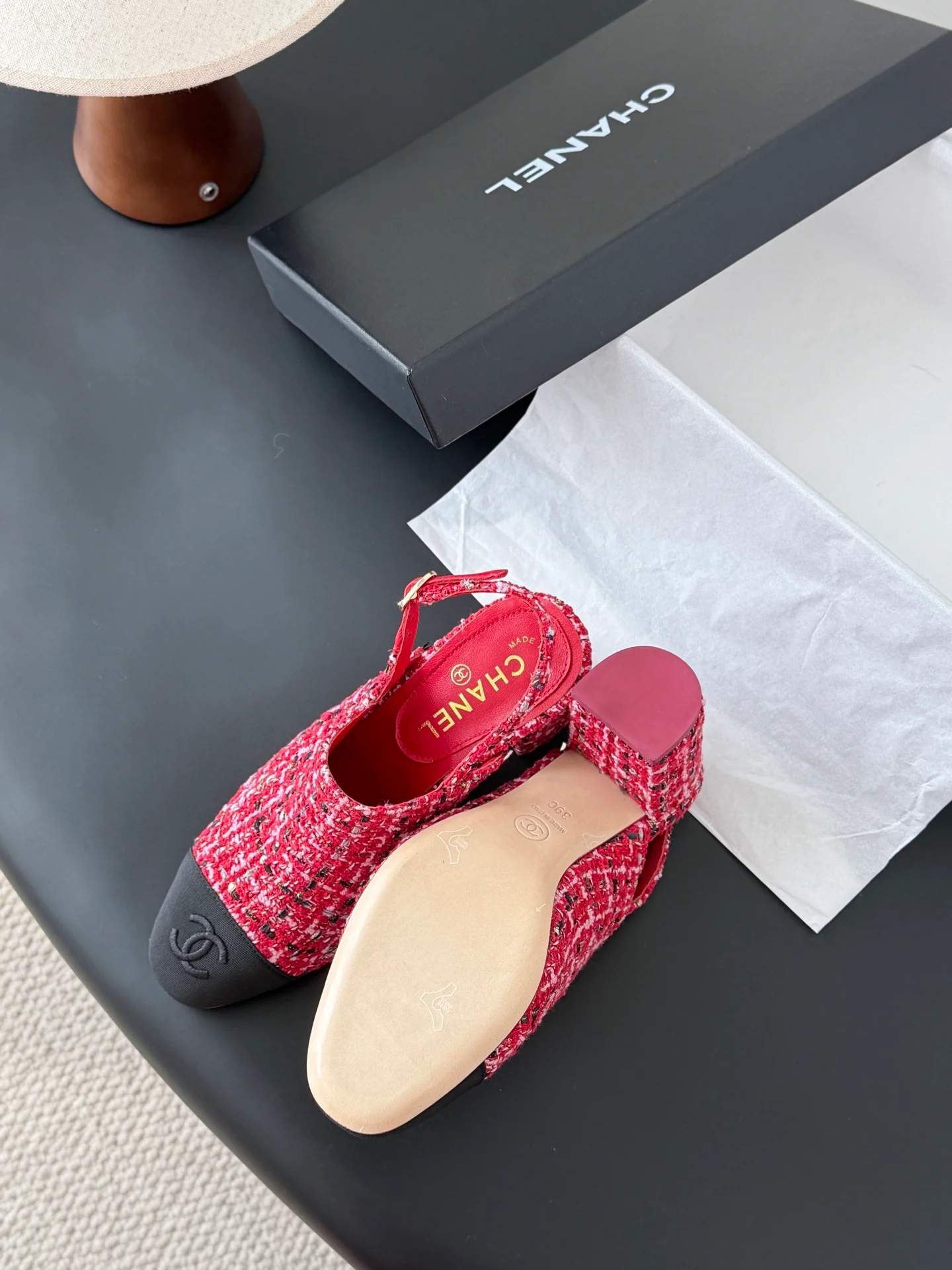 Chan 25fw slingback chunky heels