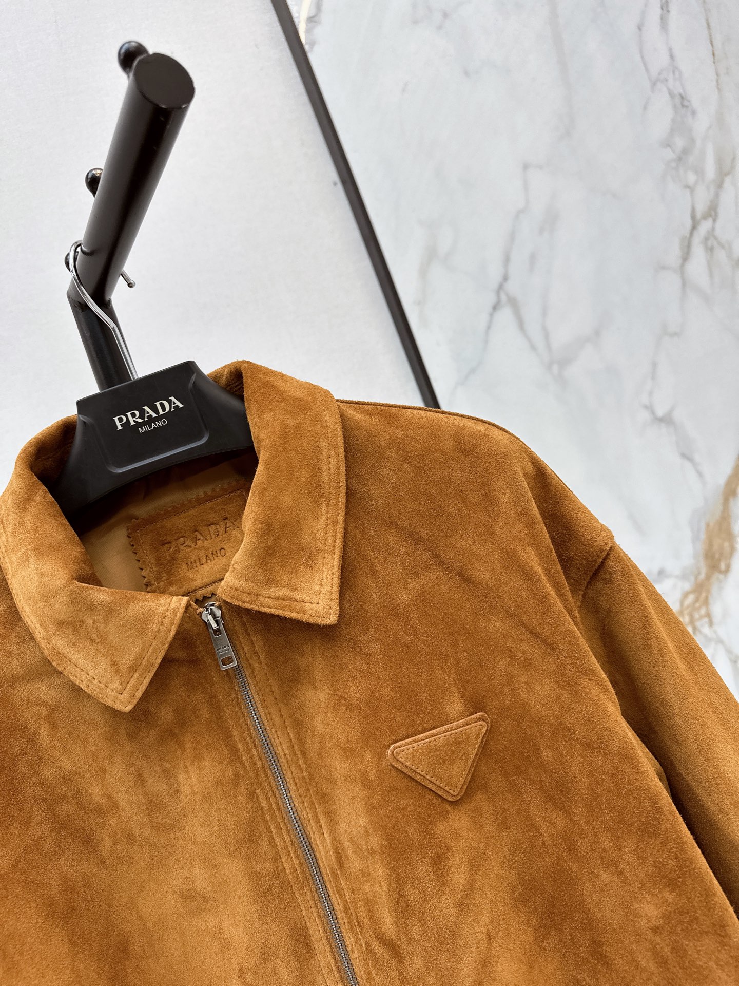 Pra 26fw suede leather jacket