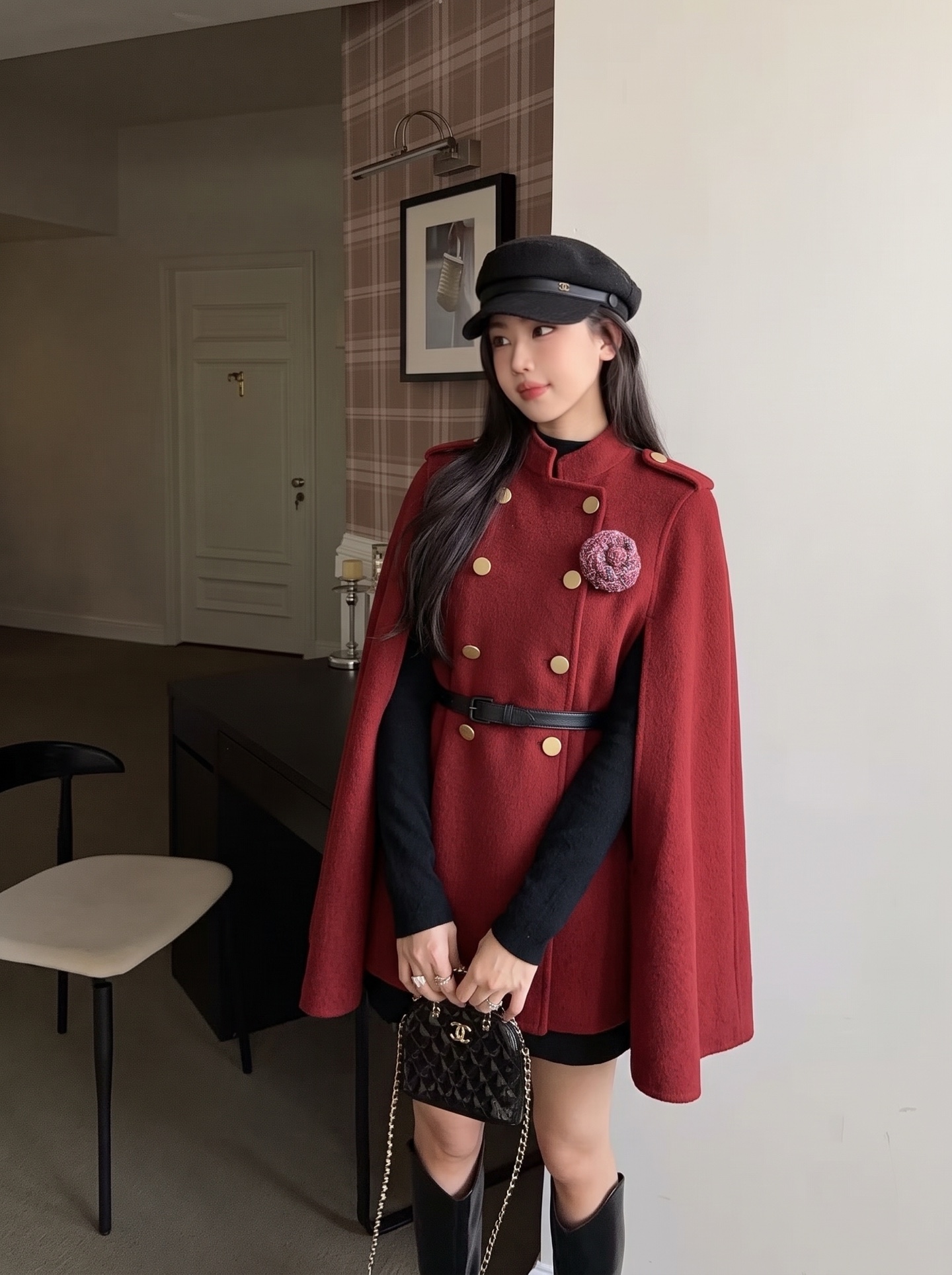 Chan 26fw woolen cape jacket