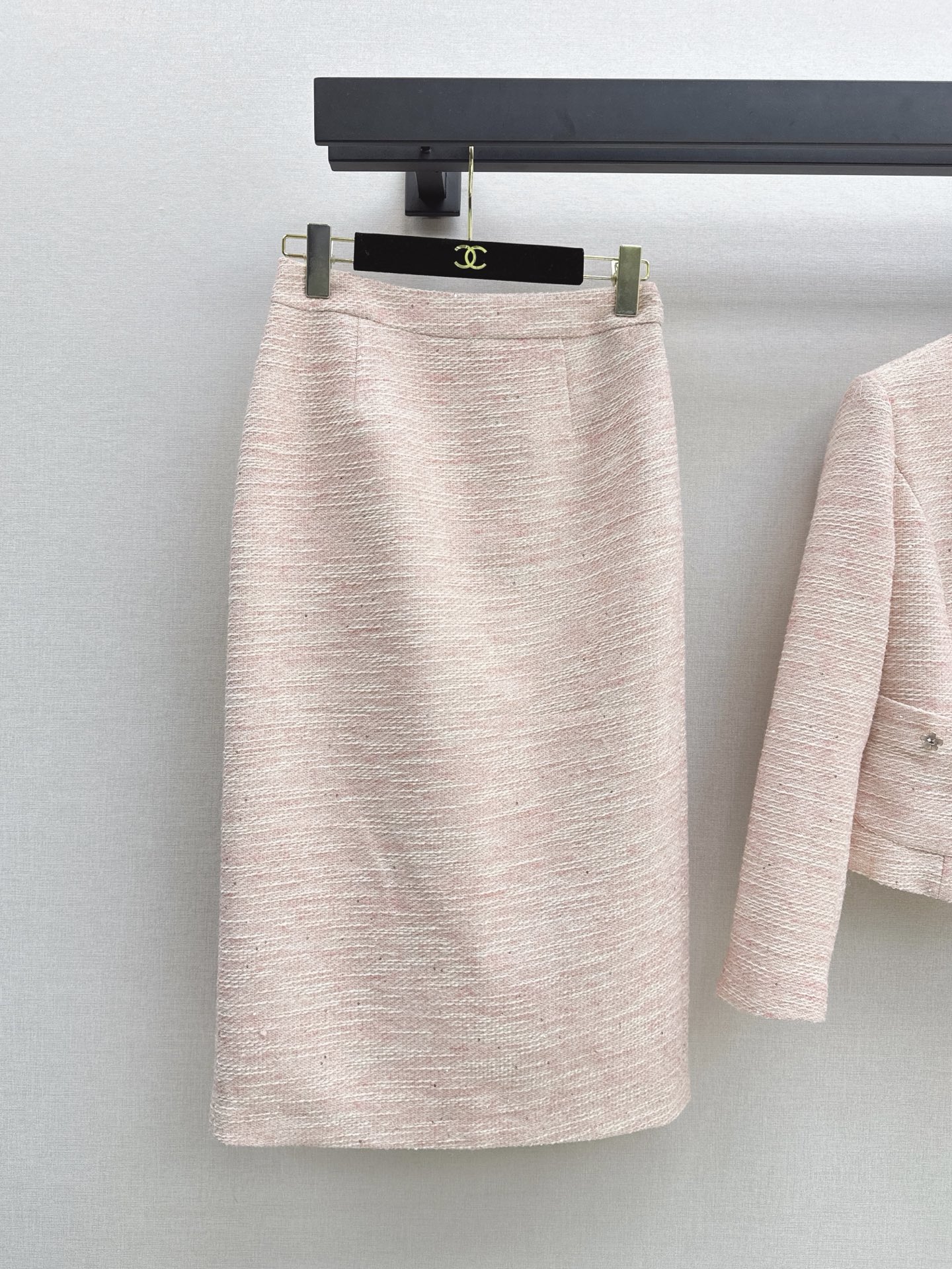 Chan 26fw tweed woven jacket skirt sets
