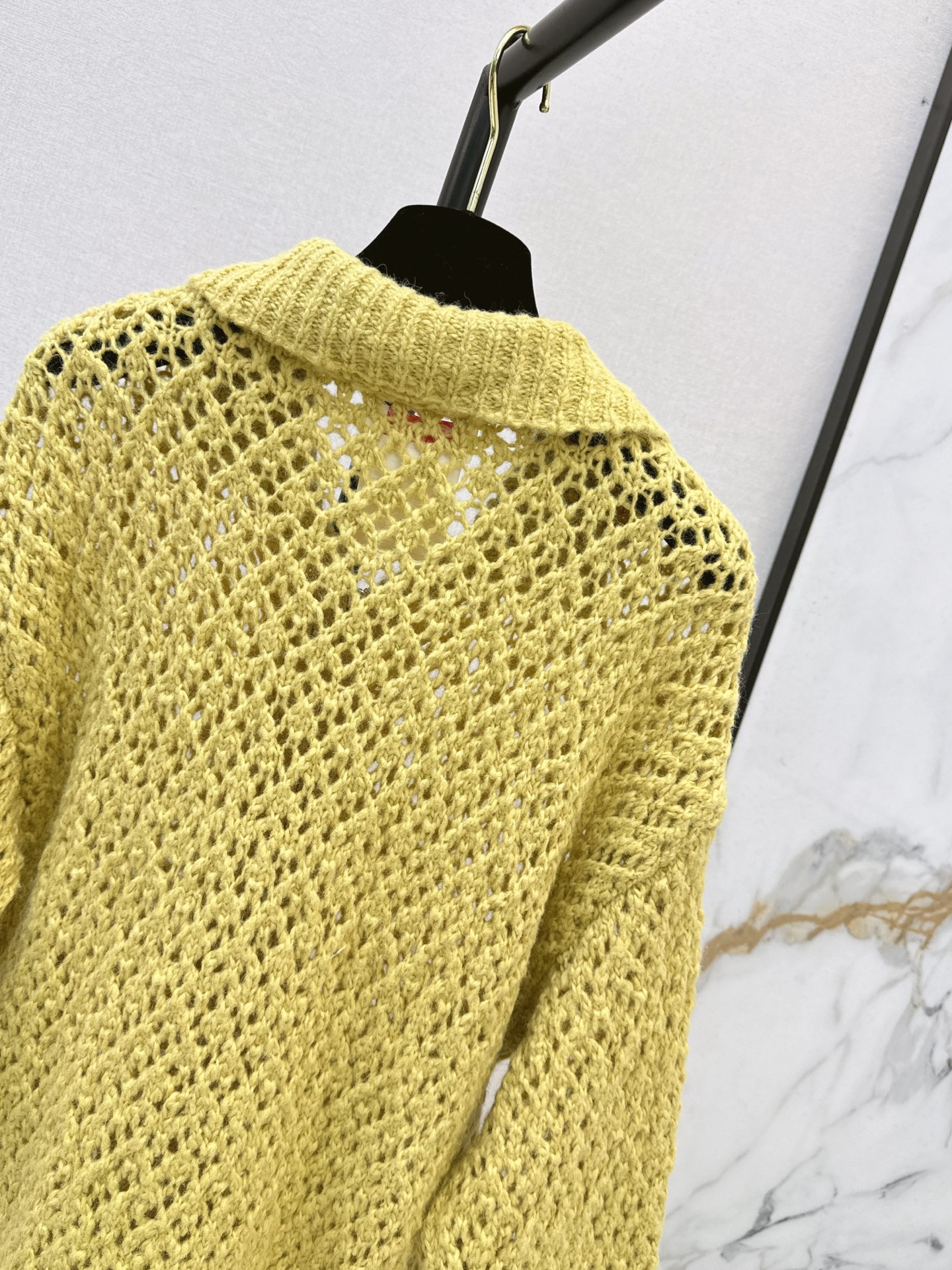 Chan 26fw hollow knit zipper cardigan