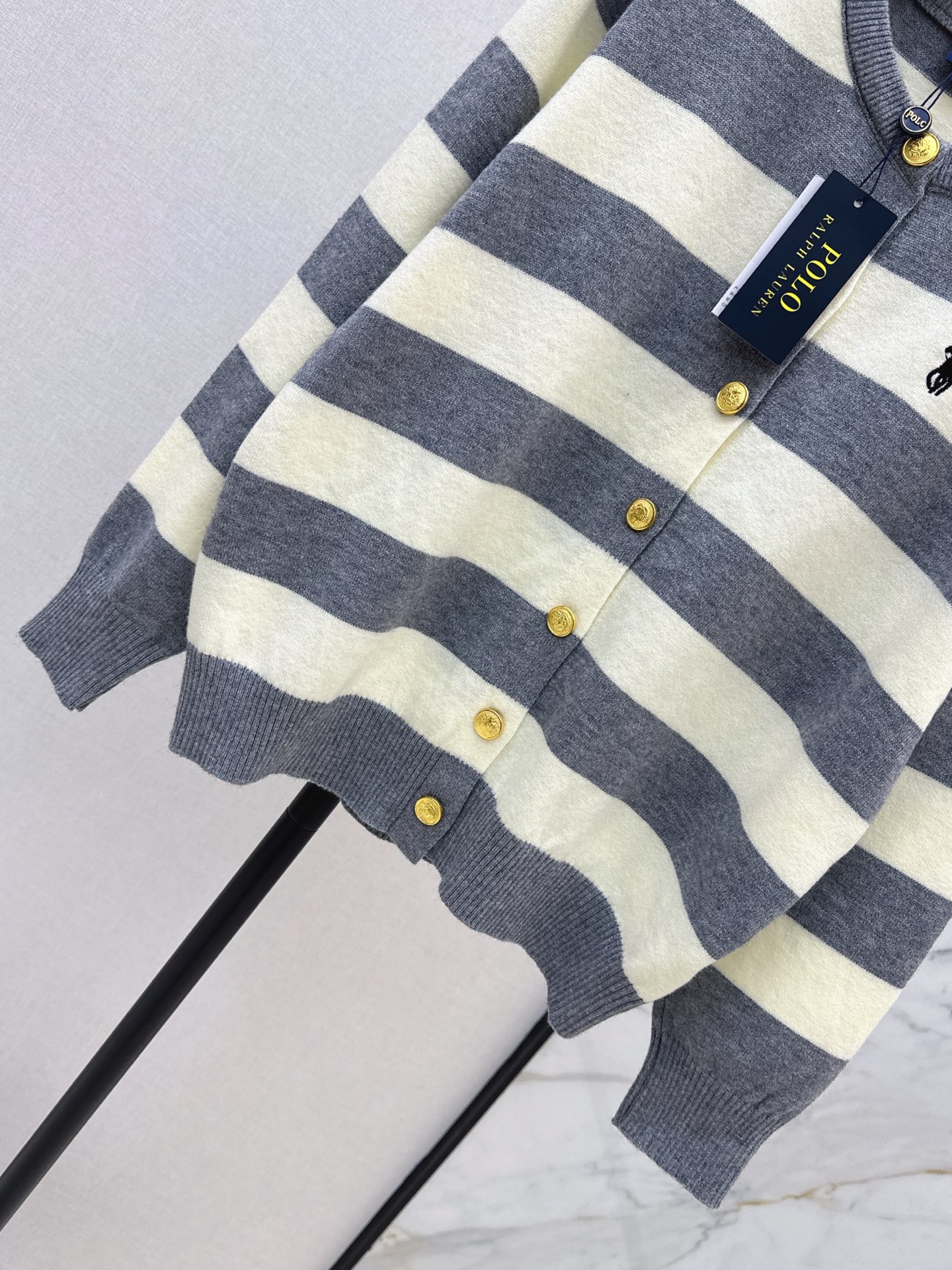 Ralp 26fw stripe knit cardigan