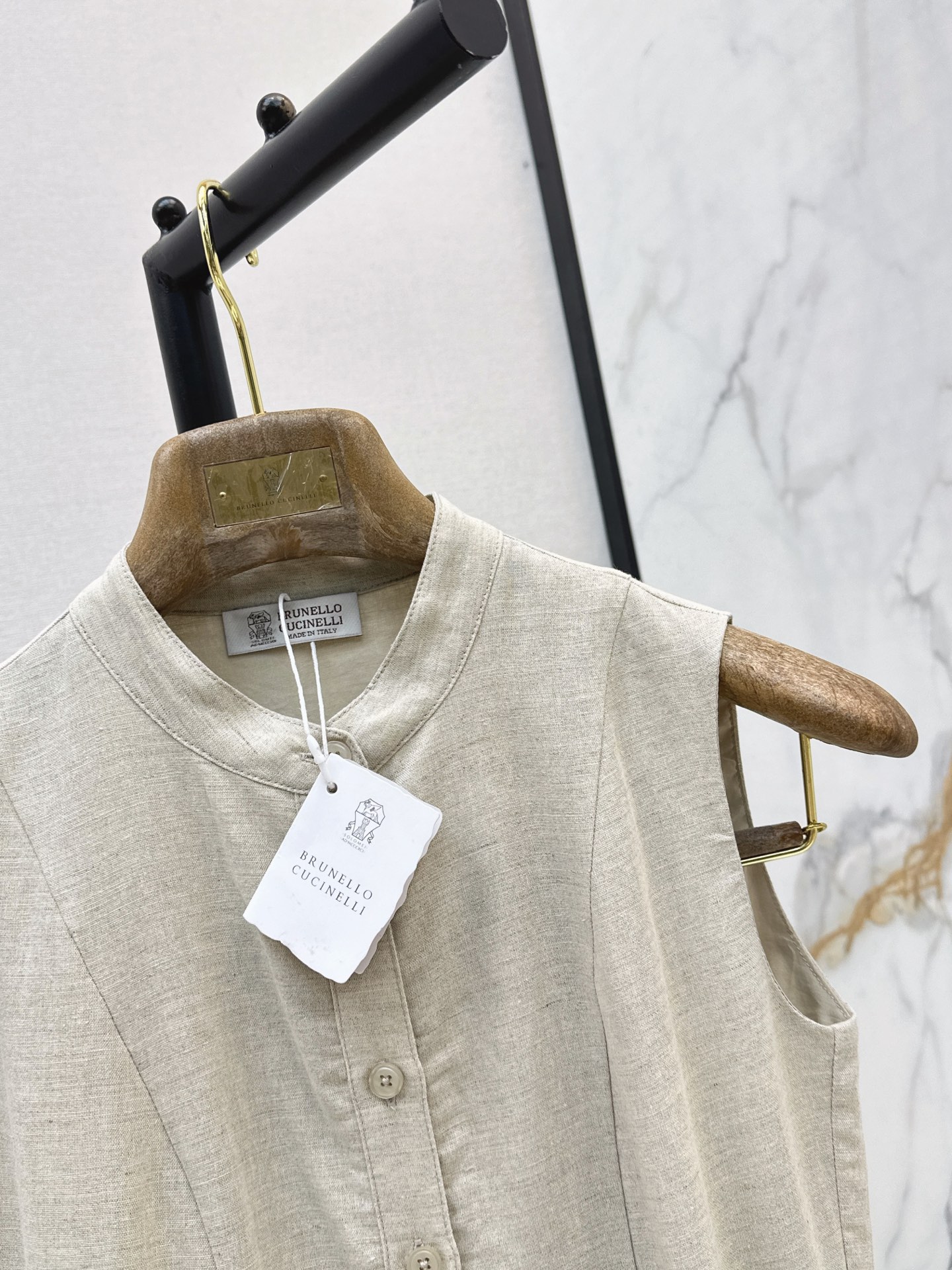 Brun 26ss sleeveless linen dress