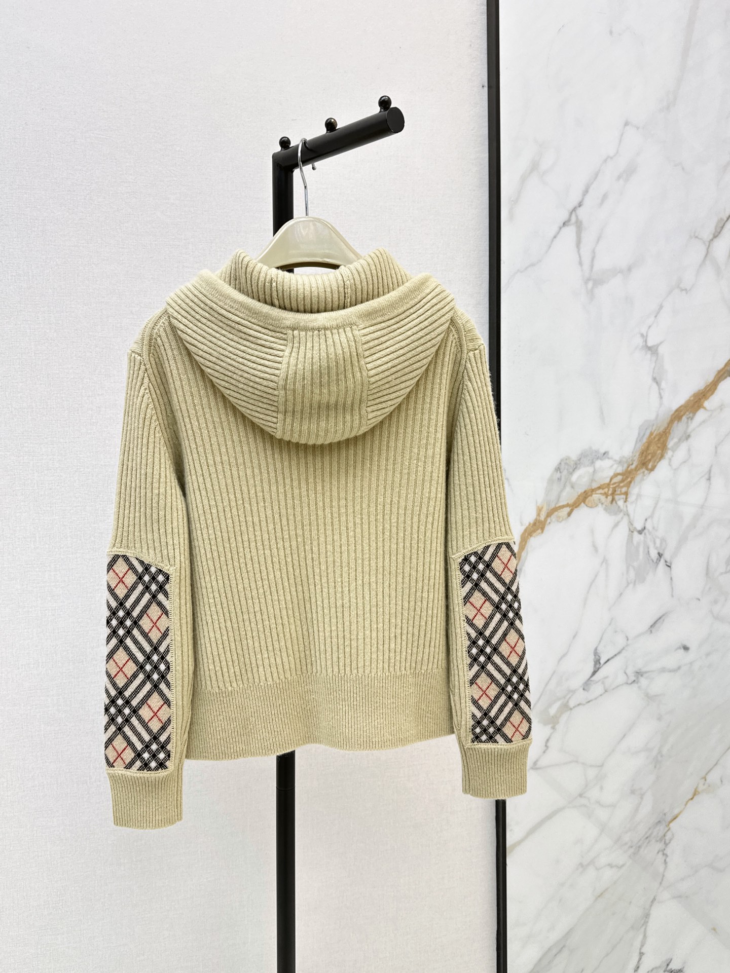 Bur 26fw hooded knit sweater