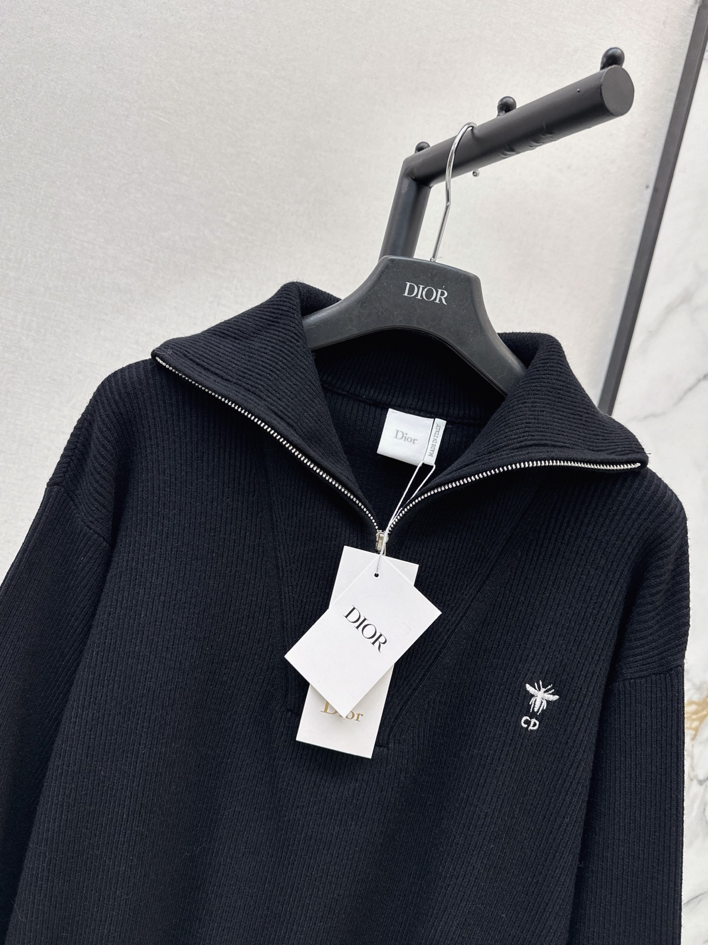 Chan 26fw zip-half knit sweater