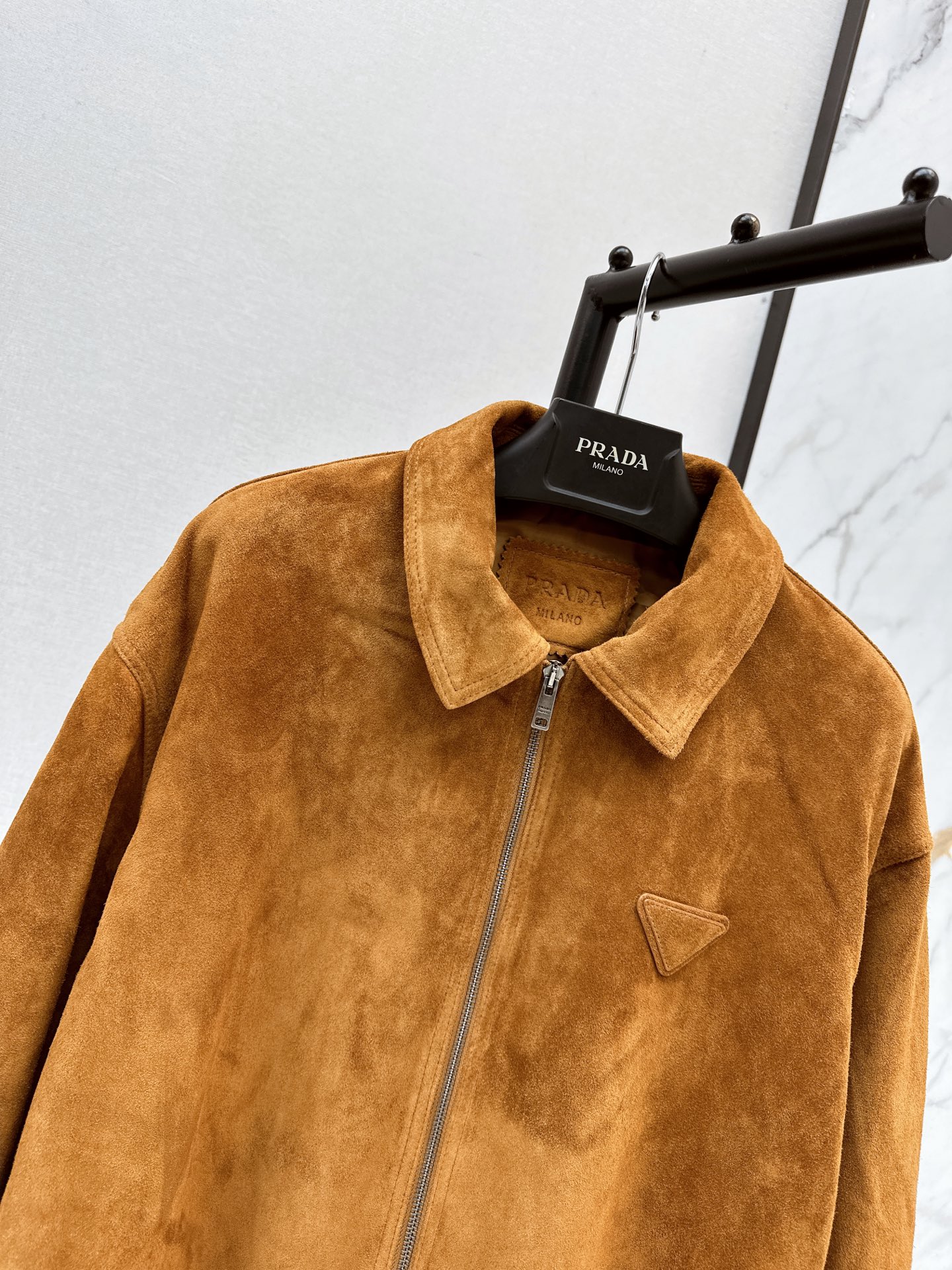 Pra 26fw suede leather jacket