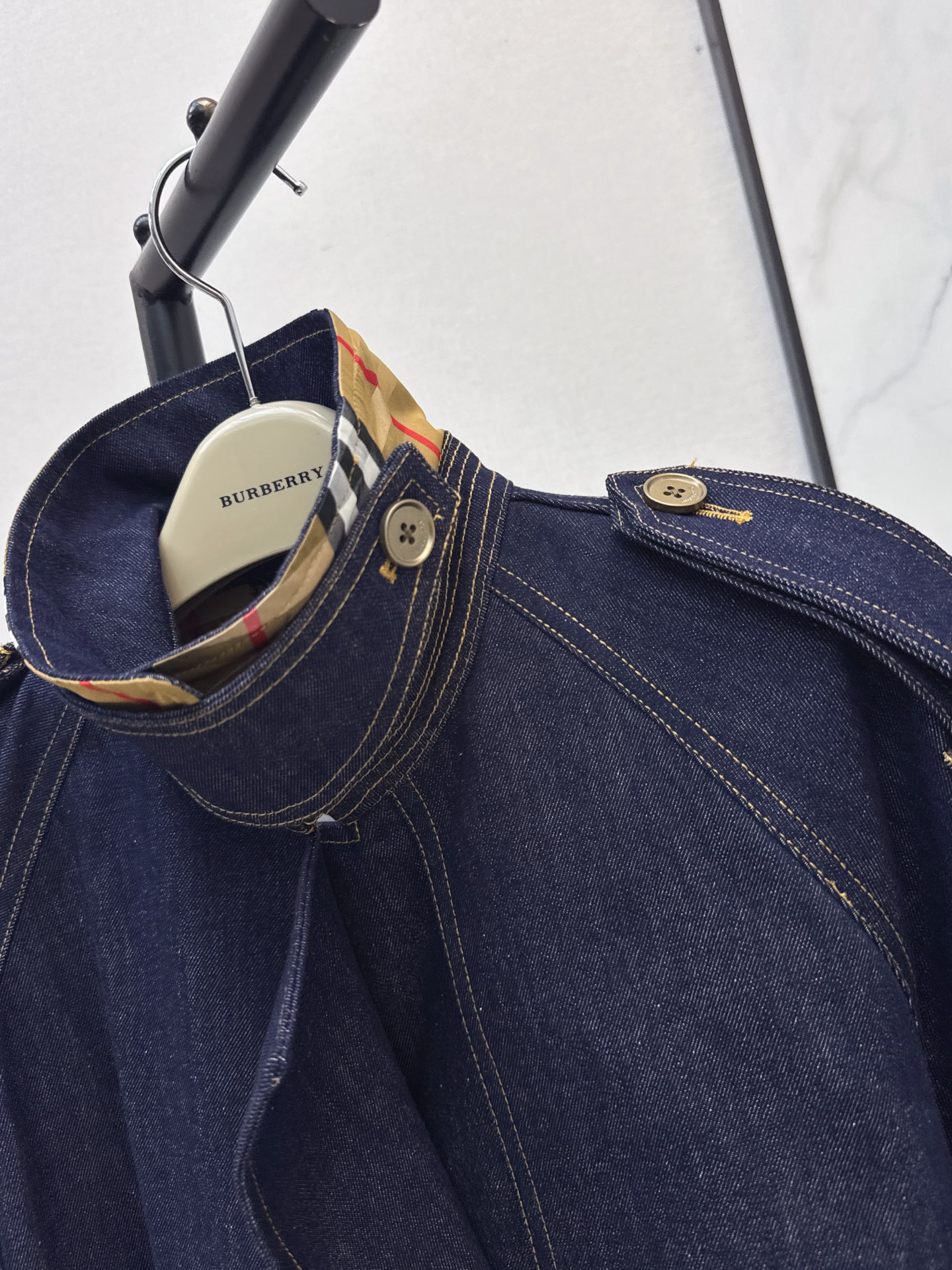 Bur 26fw belted denim jacket