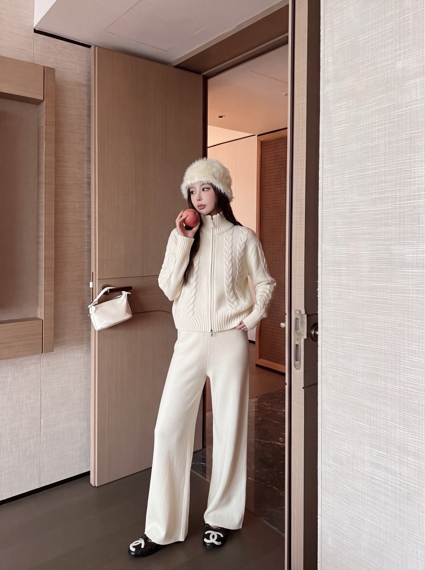 Max 26fw jacquard knit cardigan pants sets