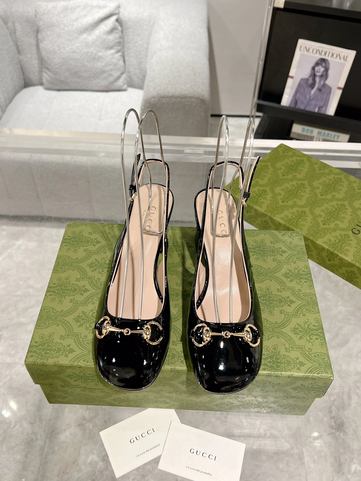 Gucc 26ss slingback chunky heel