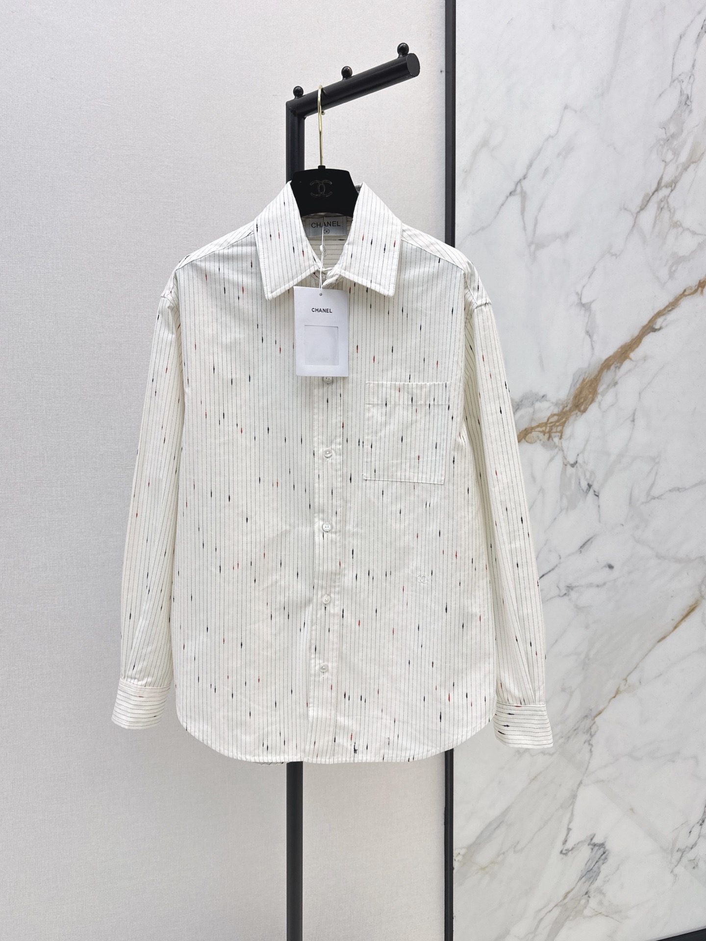 Chan 26fw stripe jacquard shirt