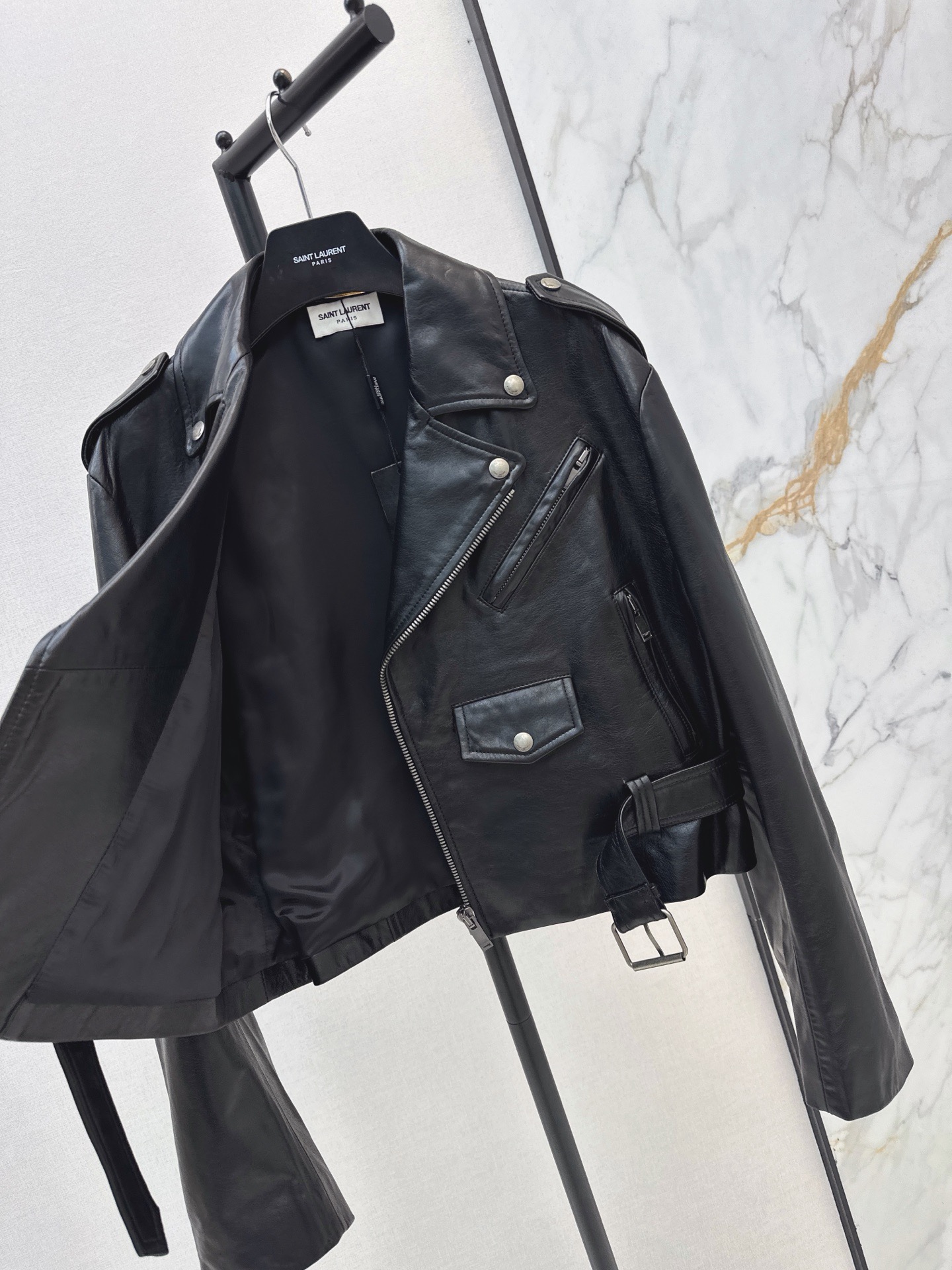 Sain 26fw leather moto jacket