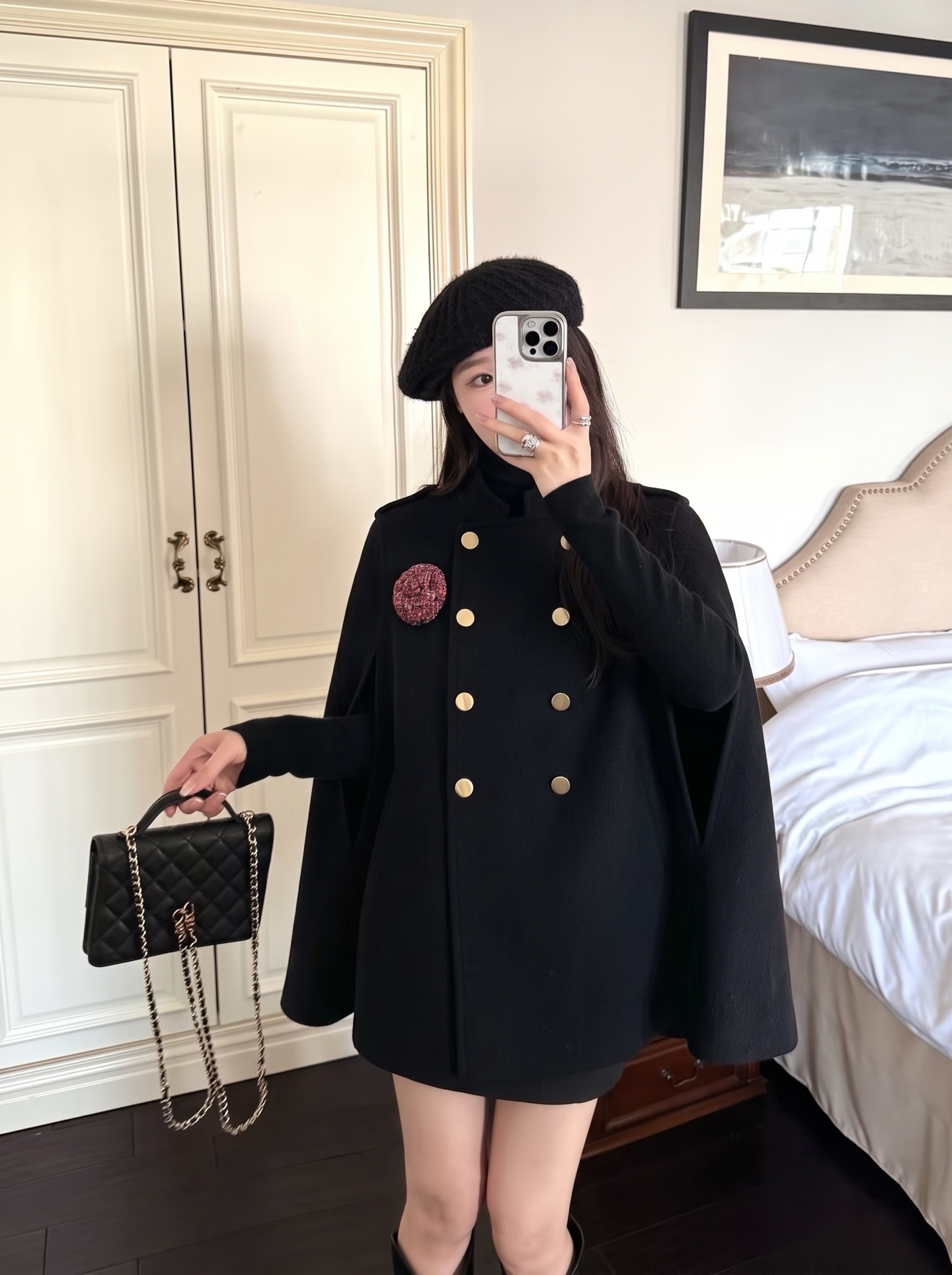 Chan 26fw woolen cape jacket