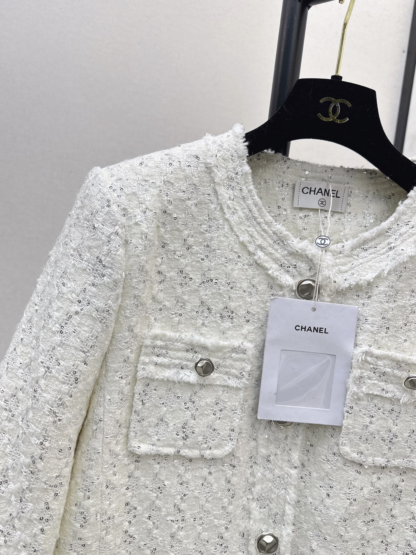Chan 26fw tweed goose down filled woven jacket