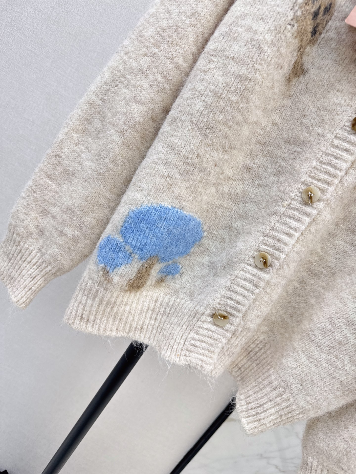 Miu 26fw jacquard knit cardigan