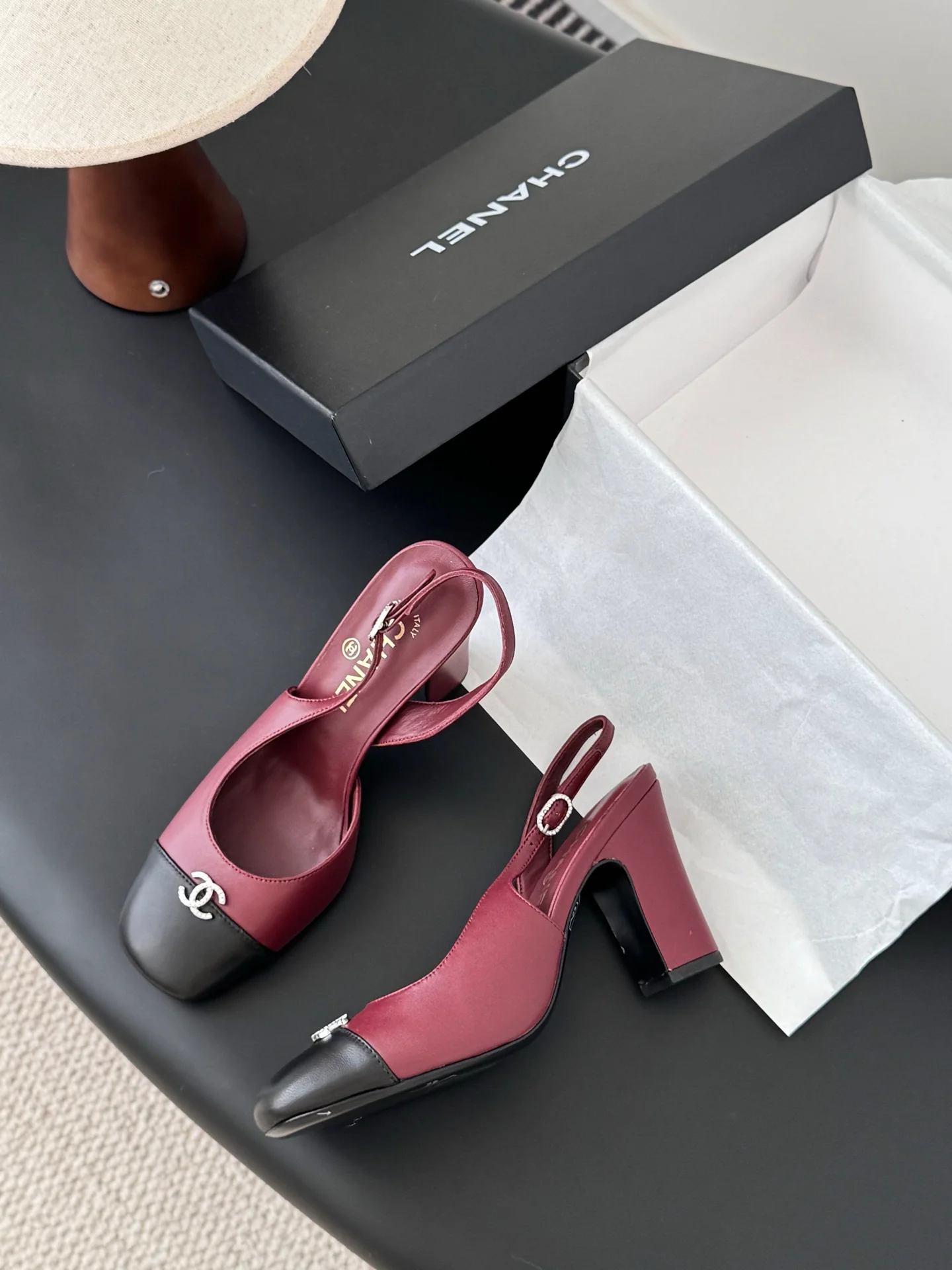 Chan 25fw slingback mary jane chunky heels
