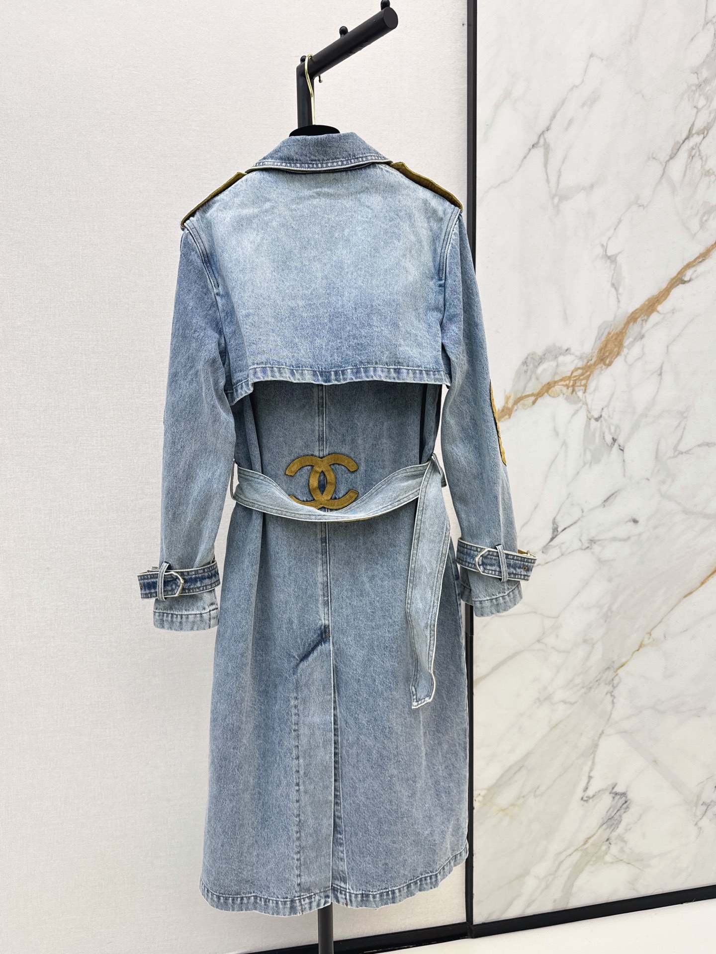 Chan 26fw suede fleece denim trench coats