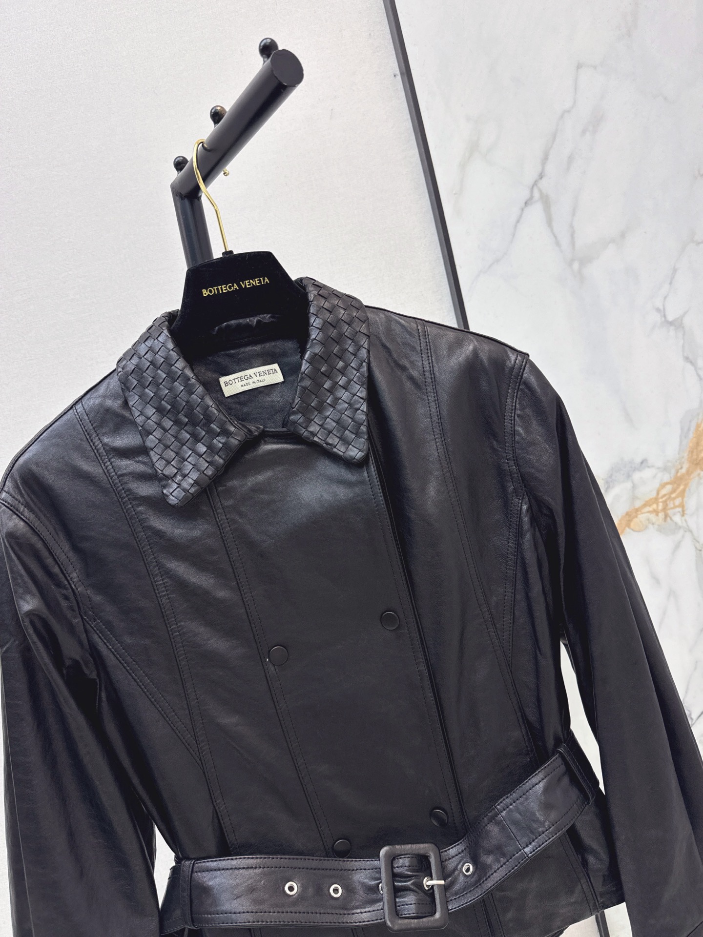 Bott 26fw belted leather jacket
