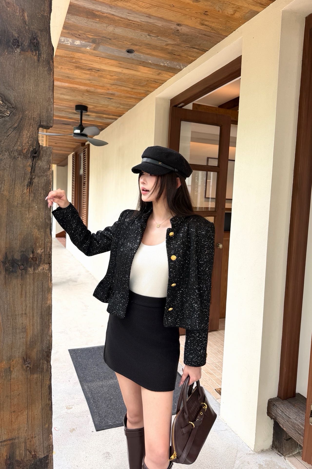 CD 26fw sequin tweed jacket