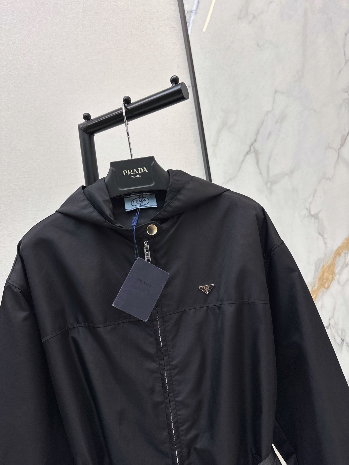 Pra 26fw long hooded zip jacket