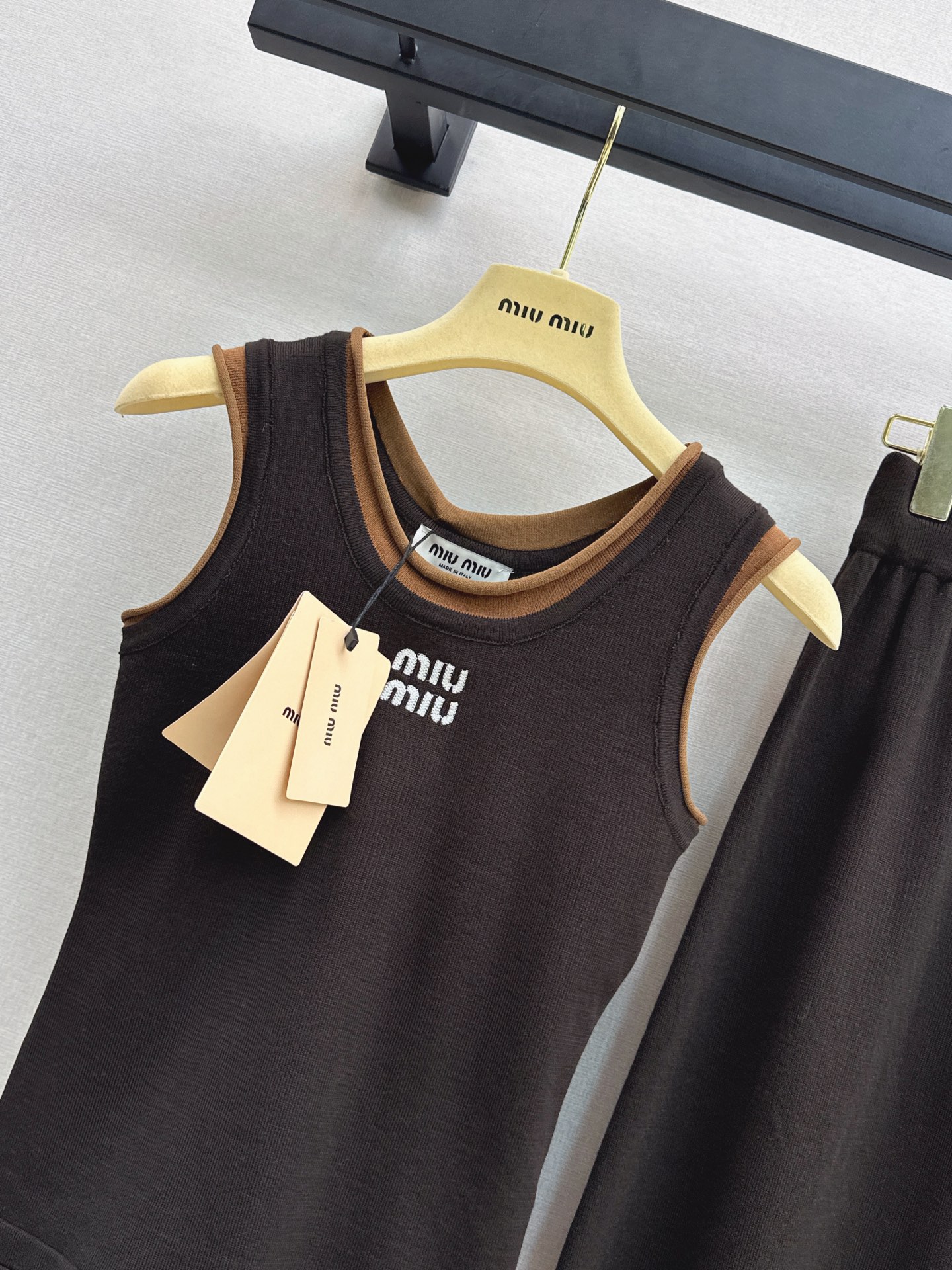 Miu 26fw knit vest skirt sets