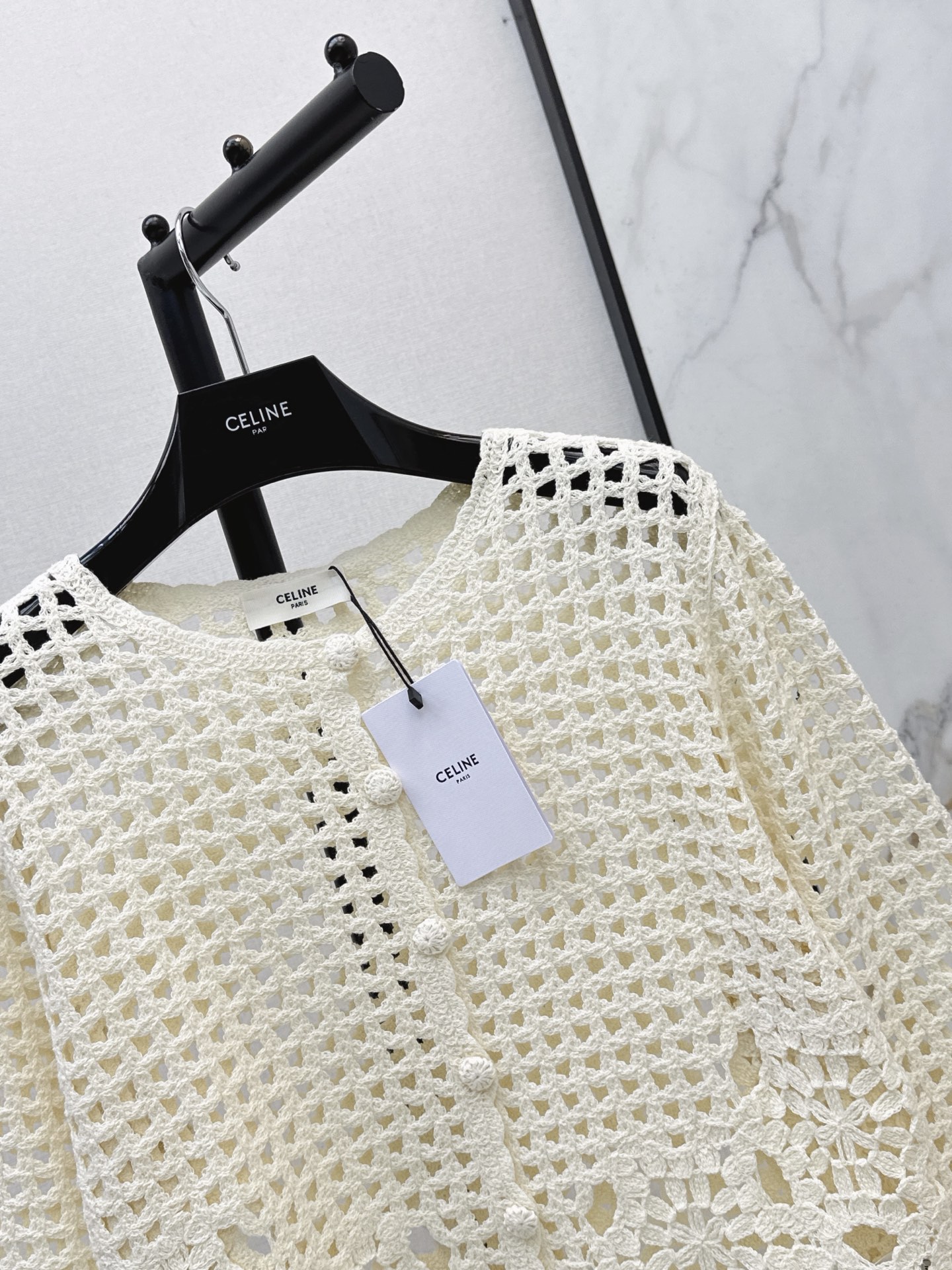 Celi 26fw hollow knit cardigan