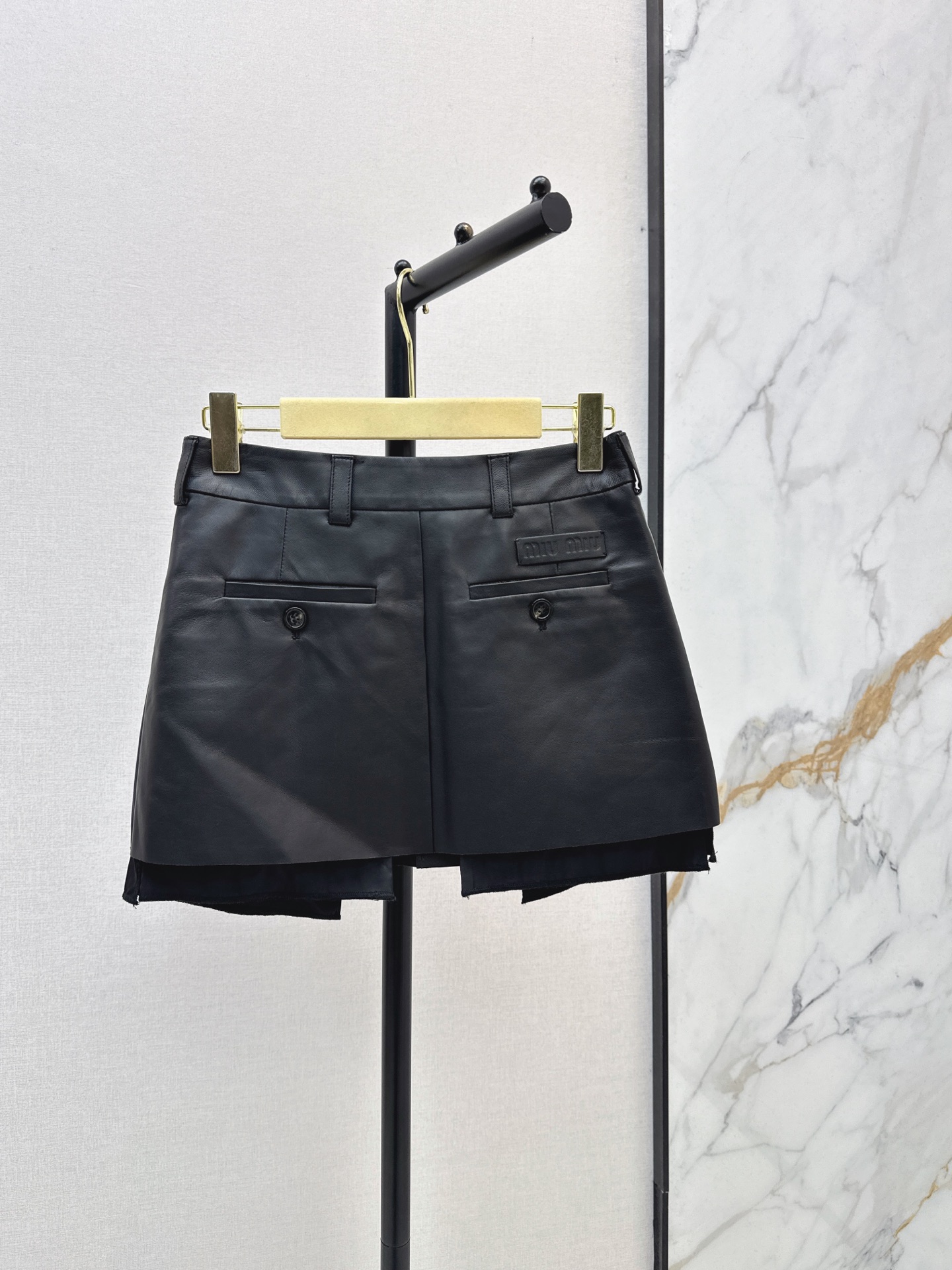 Miu 26fw leather skirt