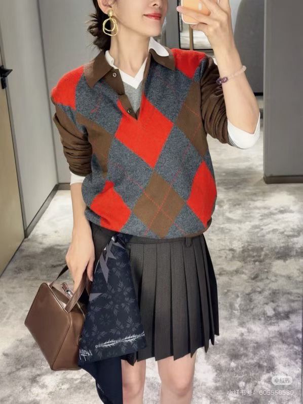 Pra 26fw jacquard polo knitwear