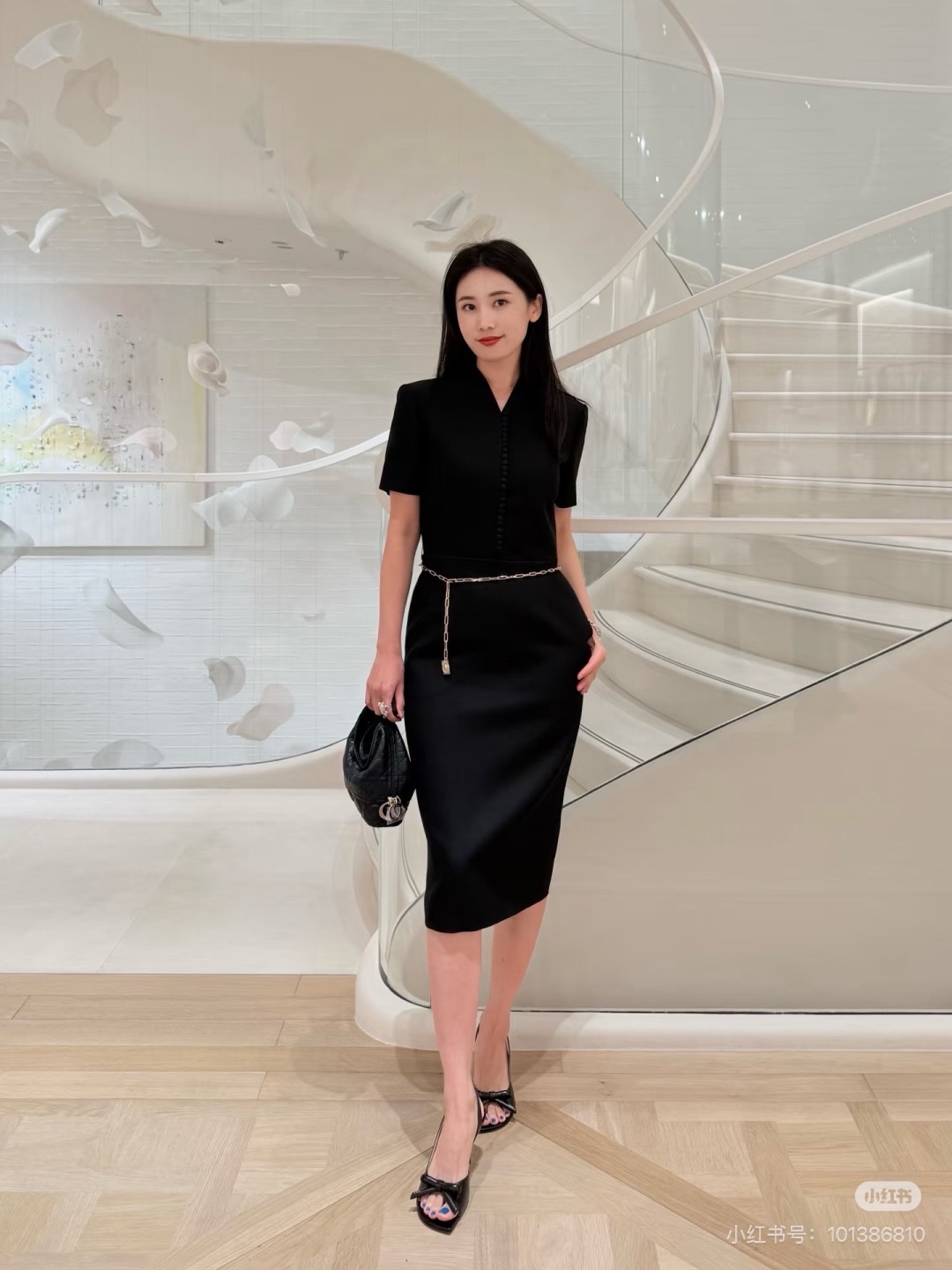 CD 26fw stand collar dress