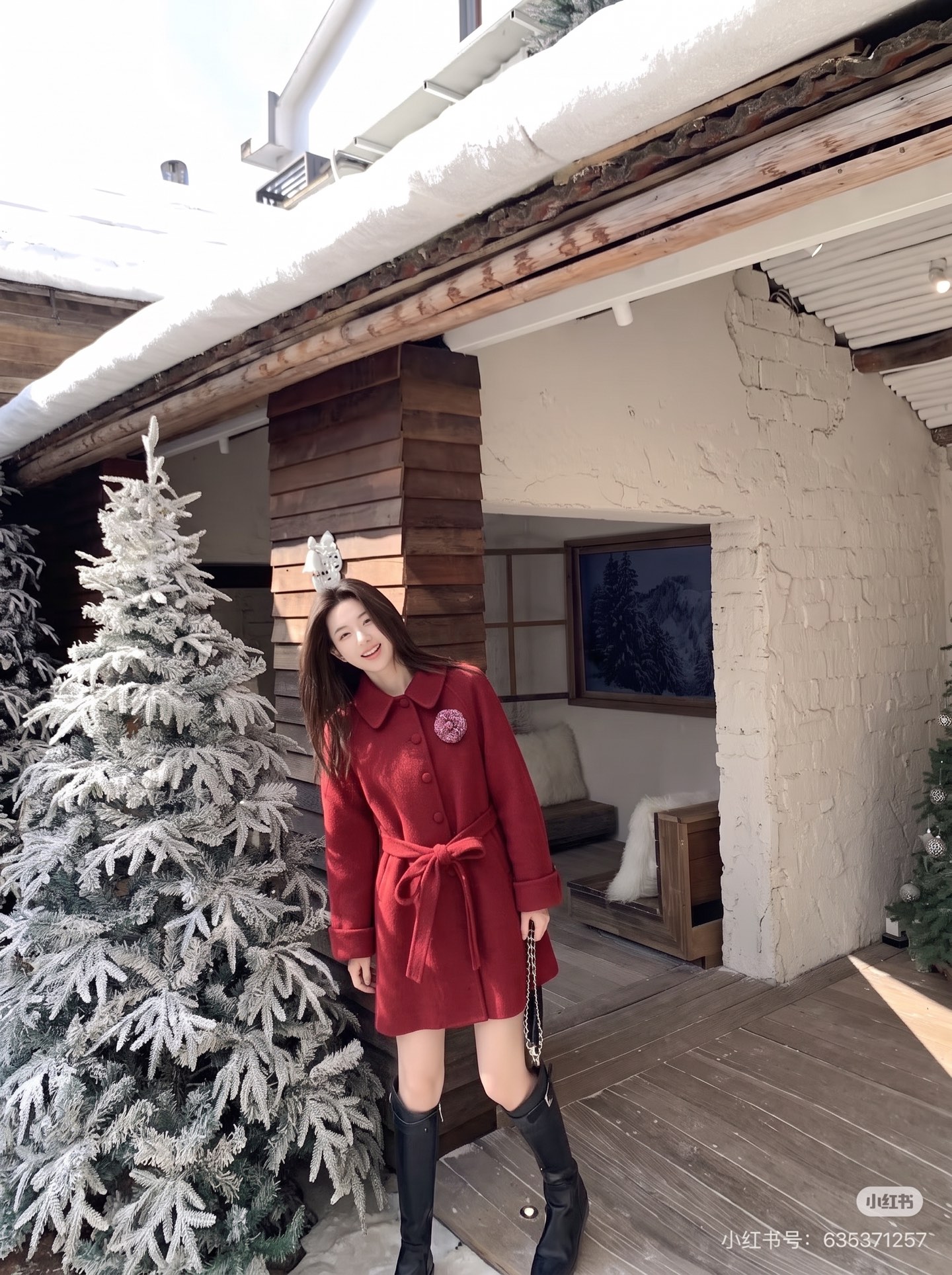 Chan 26fw 3d floarl belted overcoats