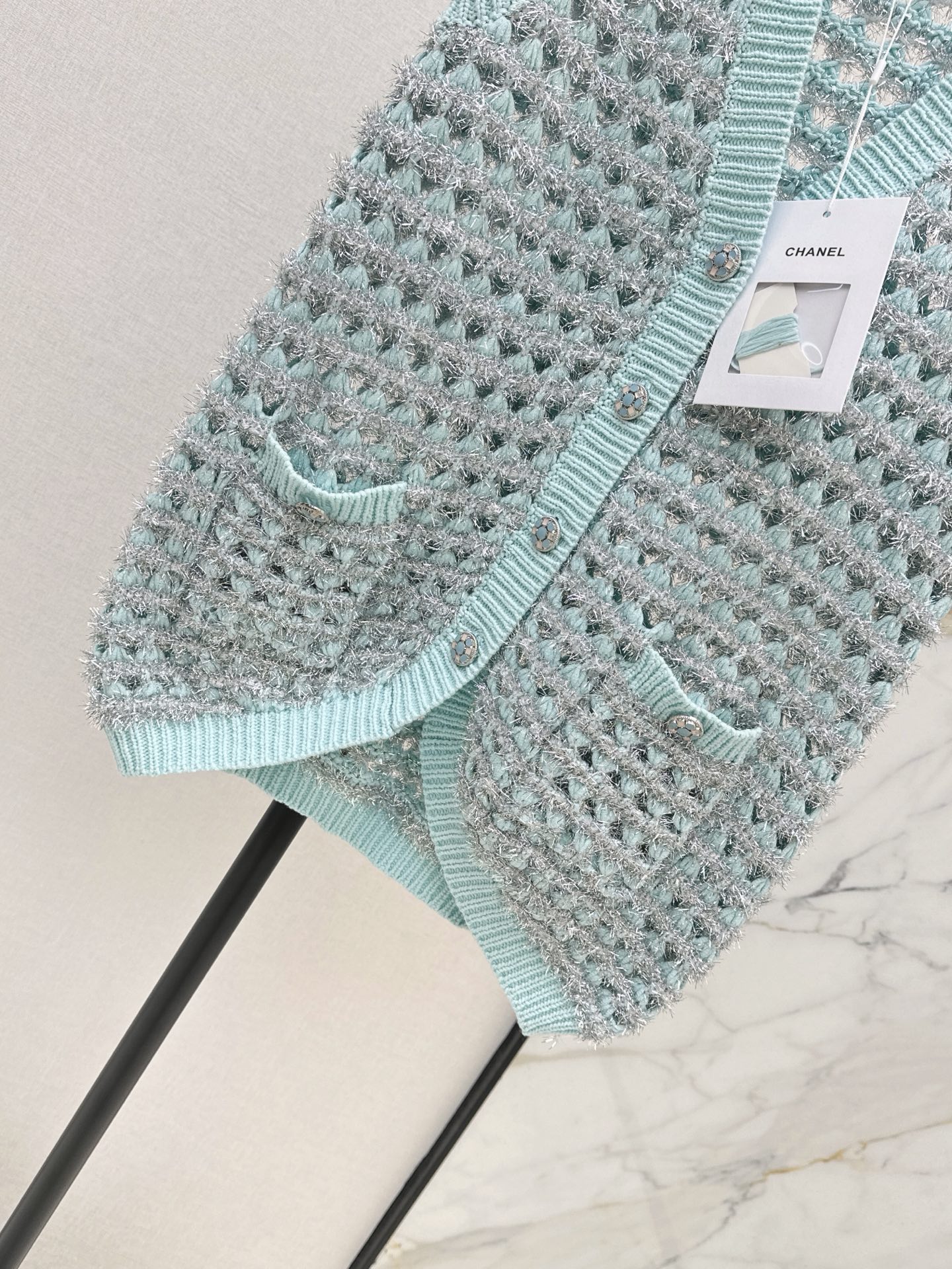 Chan 26fw hollow knit vest
