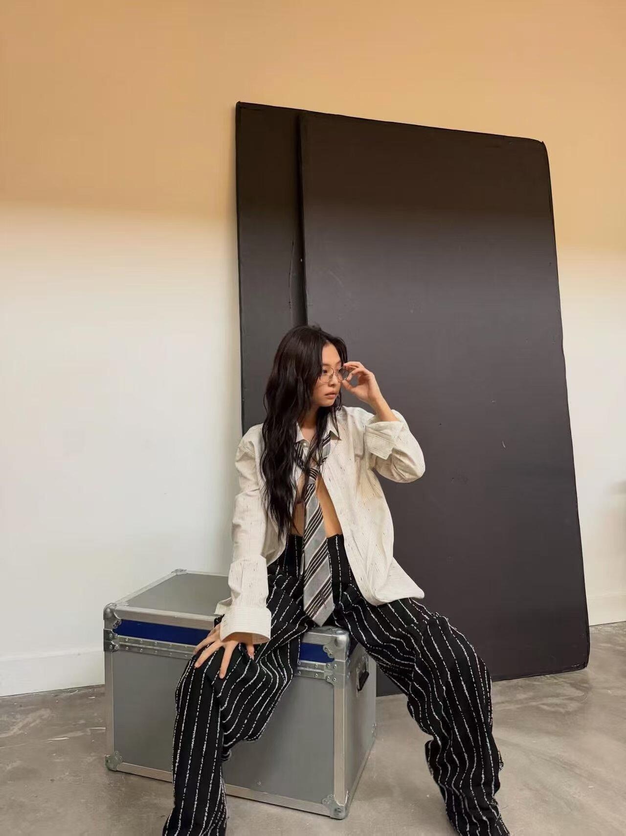 Chan 26fw stripe jacquard shirt