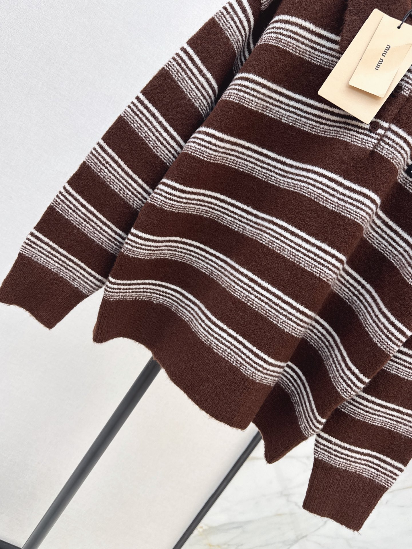 Miu 26fw stripe polo knitwear