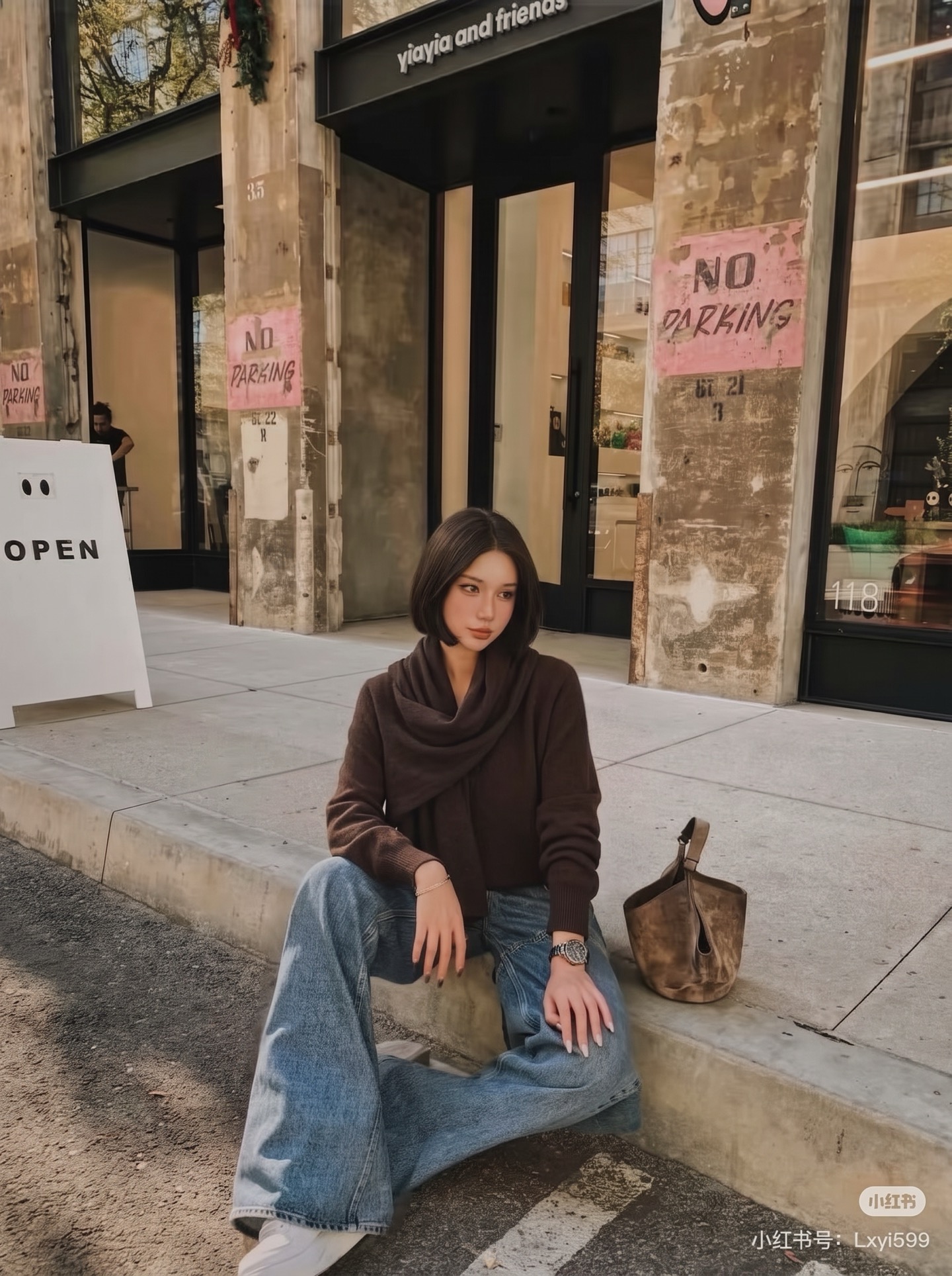 Row 26fw draped scarf-neck knit sweater