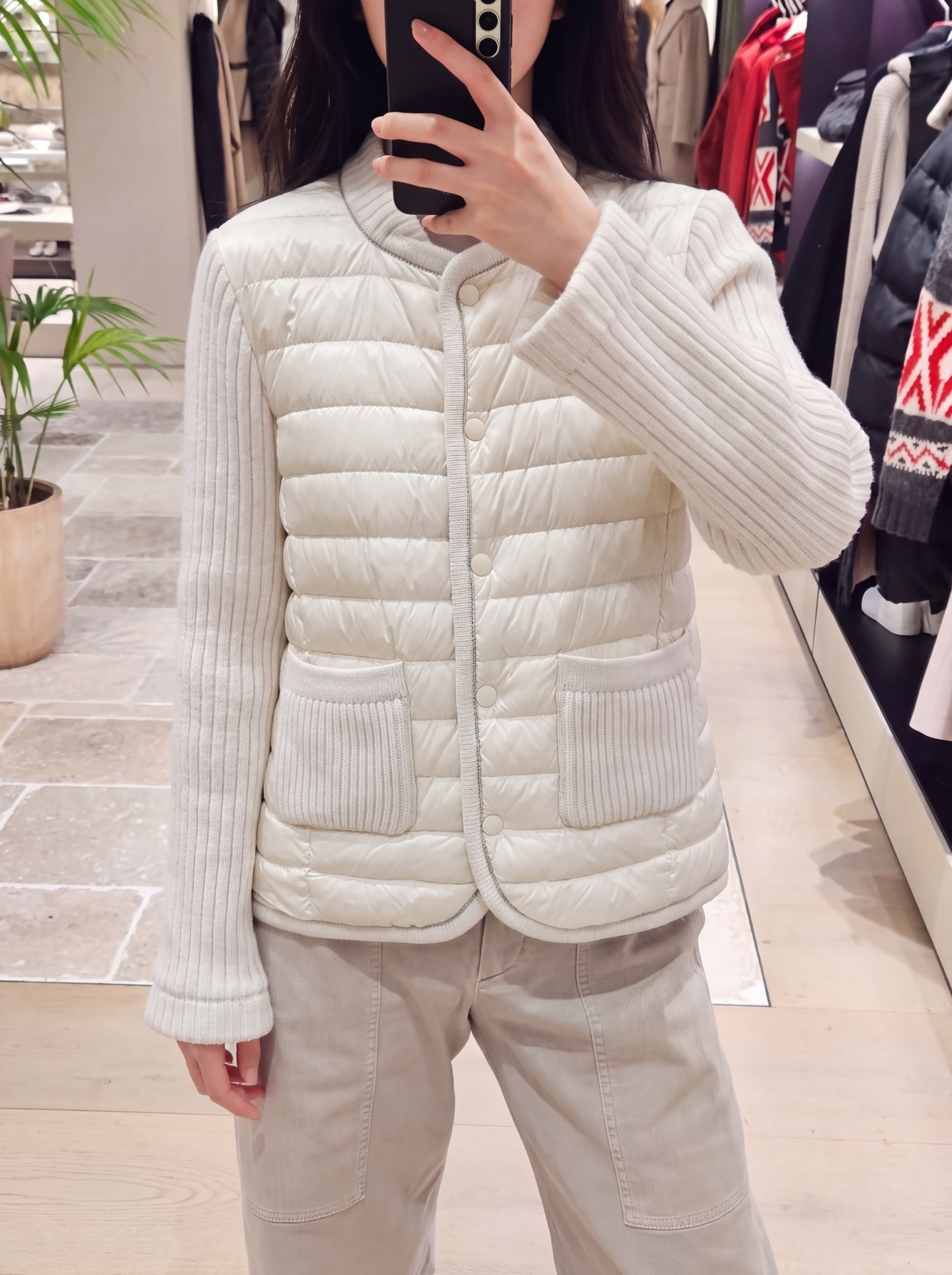 Brun 26fw wool knit contract down jacket